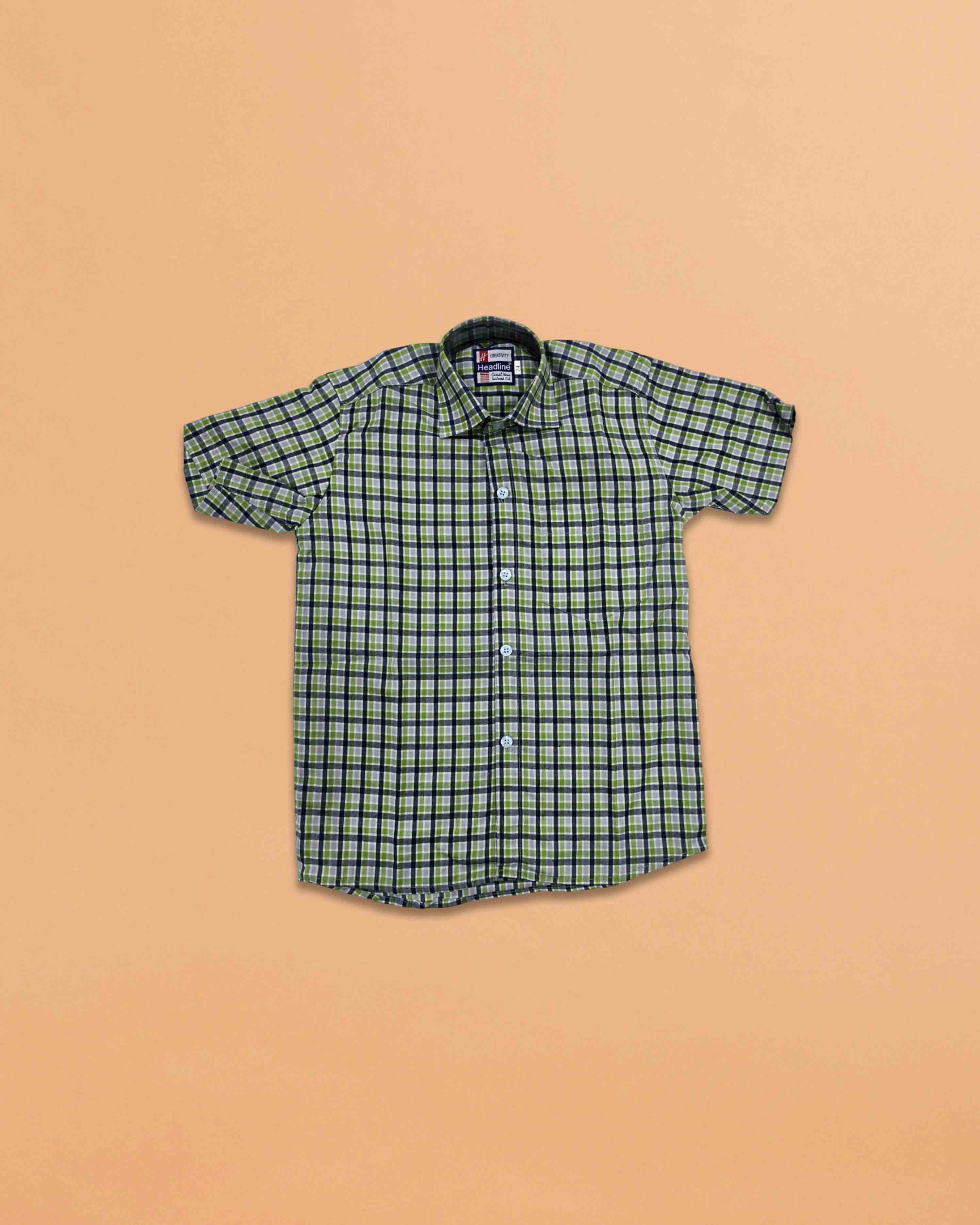 School Uniform for kids | Formal Uniform Shirts for Boys | Readymade Stitched Shirt for Students-Green Shirt