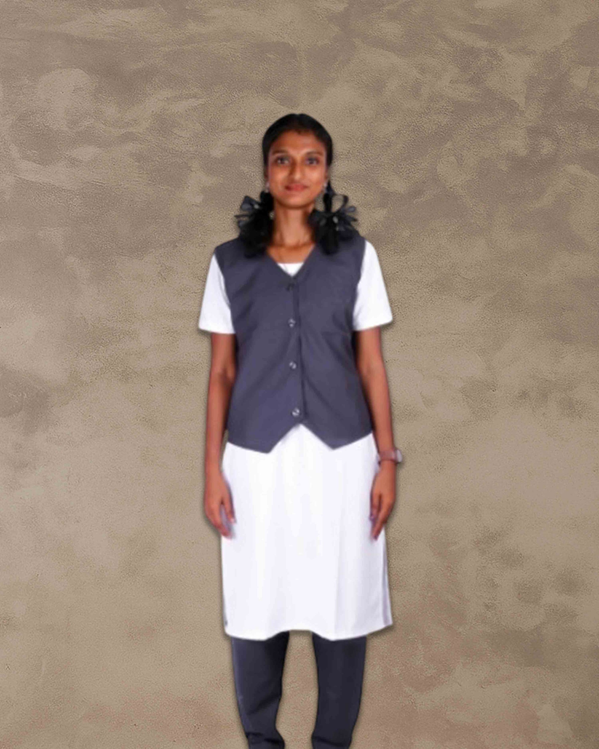 Uniform OverCoat For Girls Solid Uniform Waistcoat for Girls
