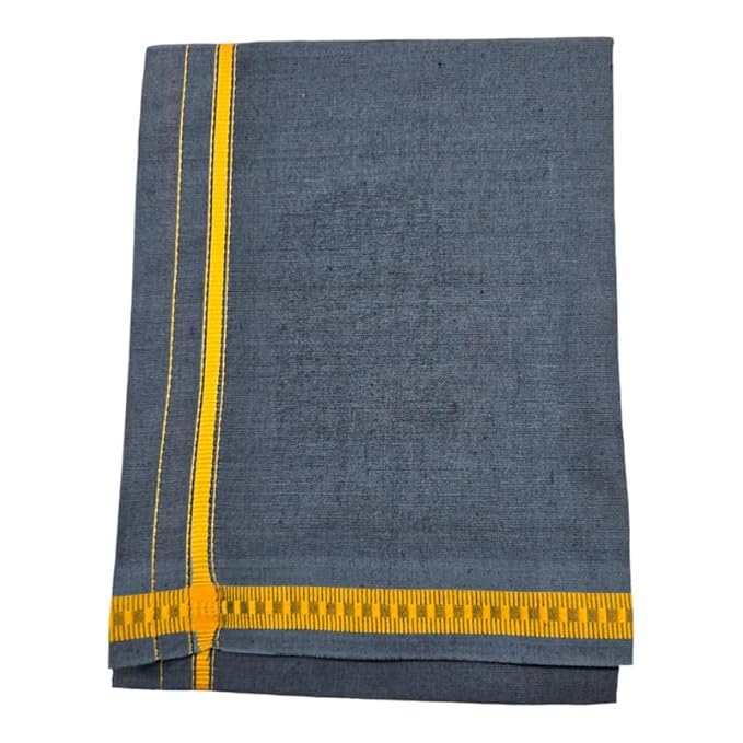 Men’s Poly Cotton Single Colour Casual Style Thalapathi Border Dhoti’s for Men’s/Fine Quality Single Dhoti’s for Men | Pooja Wear Dhoti