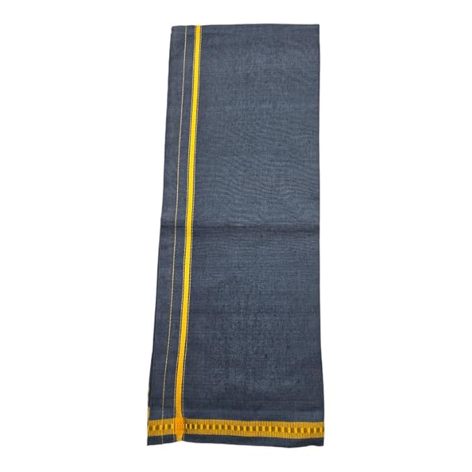 Men’s Poly Cotton Single Colour Casual Style Thalapathi Border Dhoti’s for Men’s/Fine Quality Single Dhoti’s for Men | Pooja Wear Dhoti