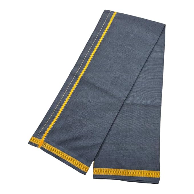 Men’s Poly Cotton Single Colour Casual Style Thalapathi Border Dhoti’s for Men’s/Fine Quality Single Dhoti’s for Men | Pooja Wear Dhoti