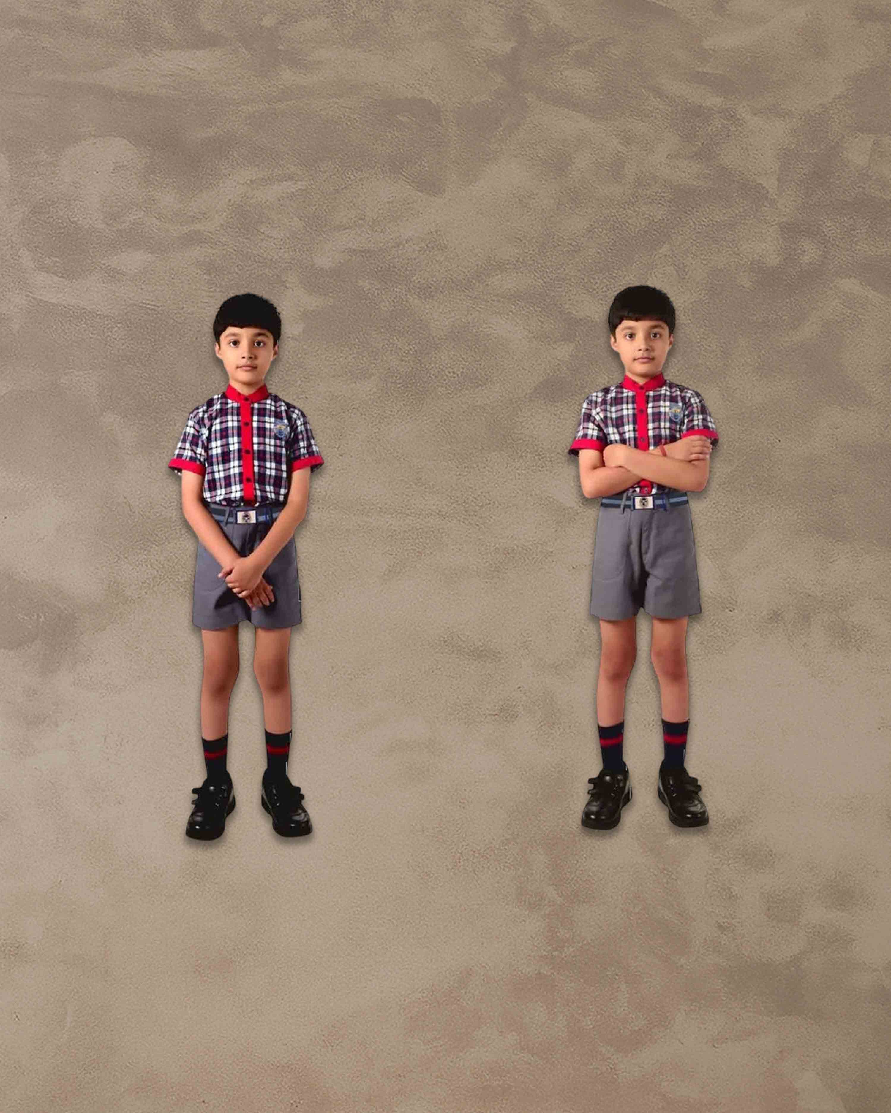 Kendriya Vidyalaya School Uniform half pant for boys grey