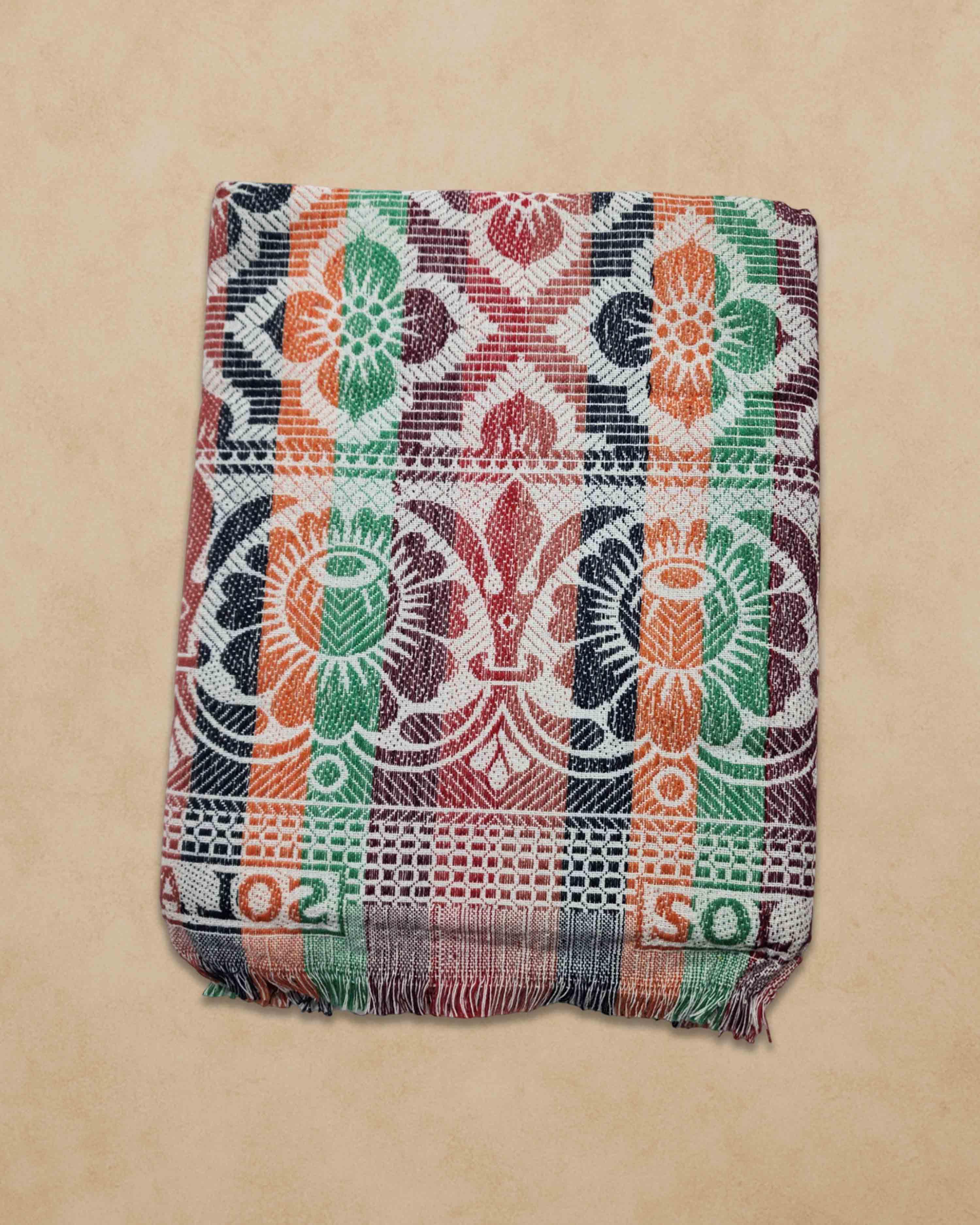 Cotton Single Size 300 TC Solapur Chaddar Blanket, Multy Colour, Pack of 1, Skinfriendly