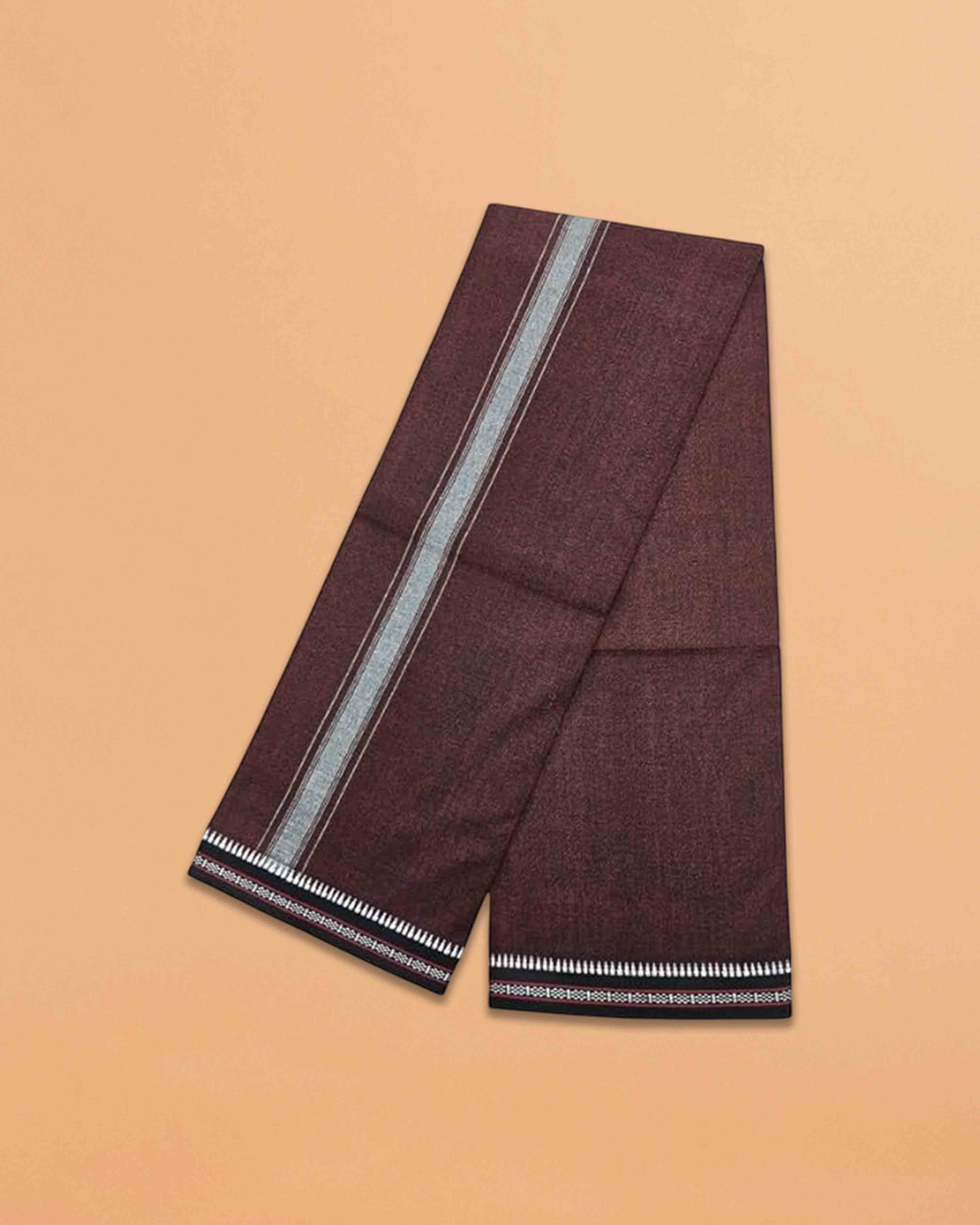 kerala Thalapathy Border Colour Dhoti-Rust Brown