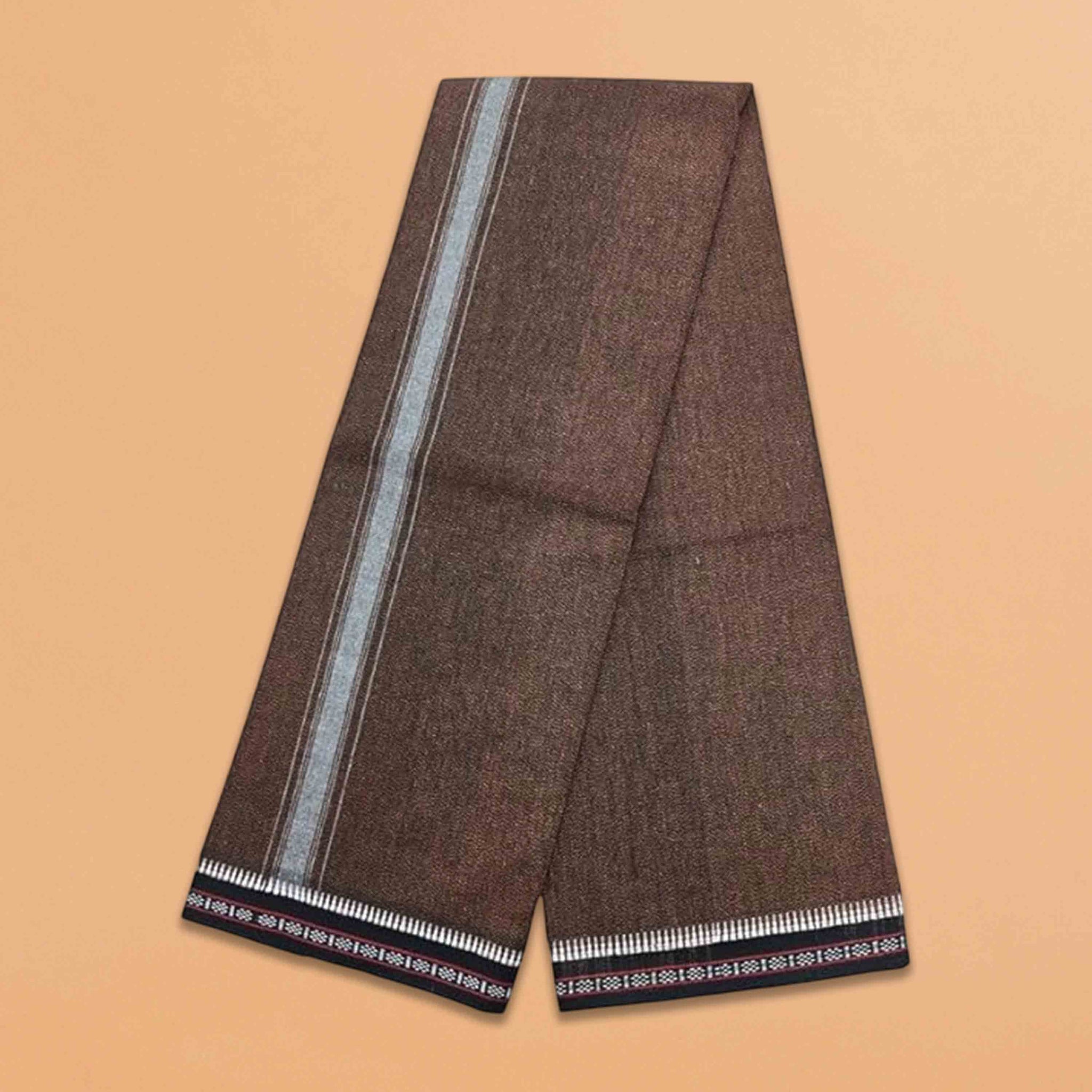 kerala Thalapathy Border Colour Dhoti-Rust Brown