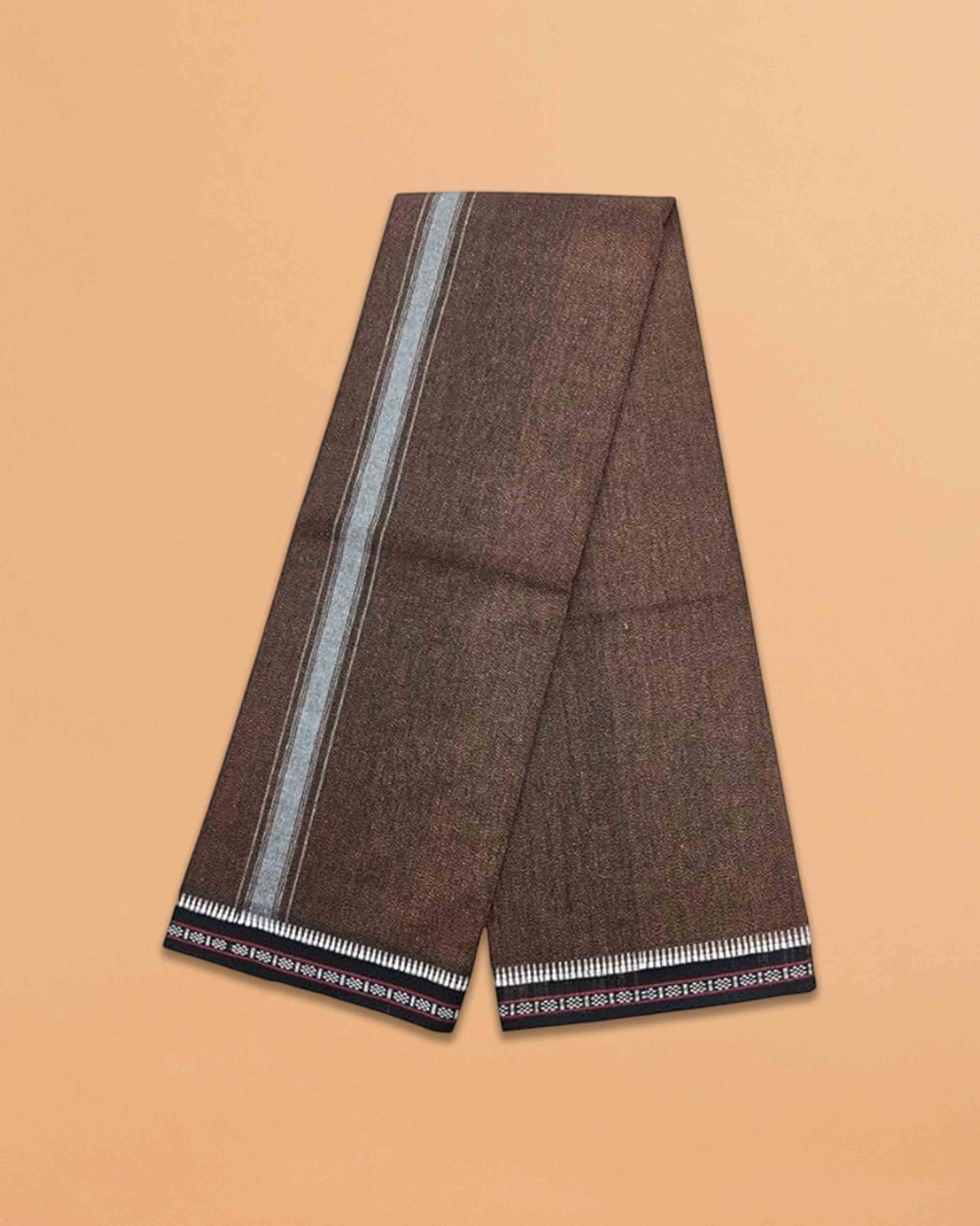 kerala Thalapathy Border Colour Dhoti-Rust Brown