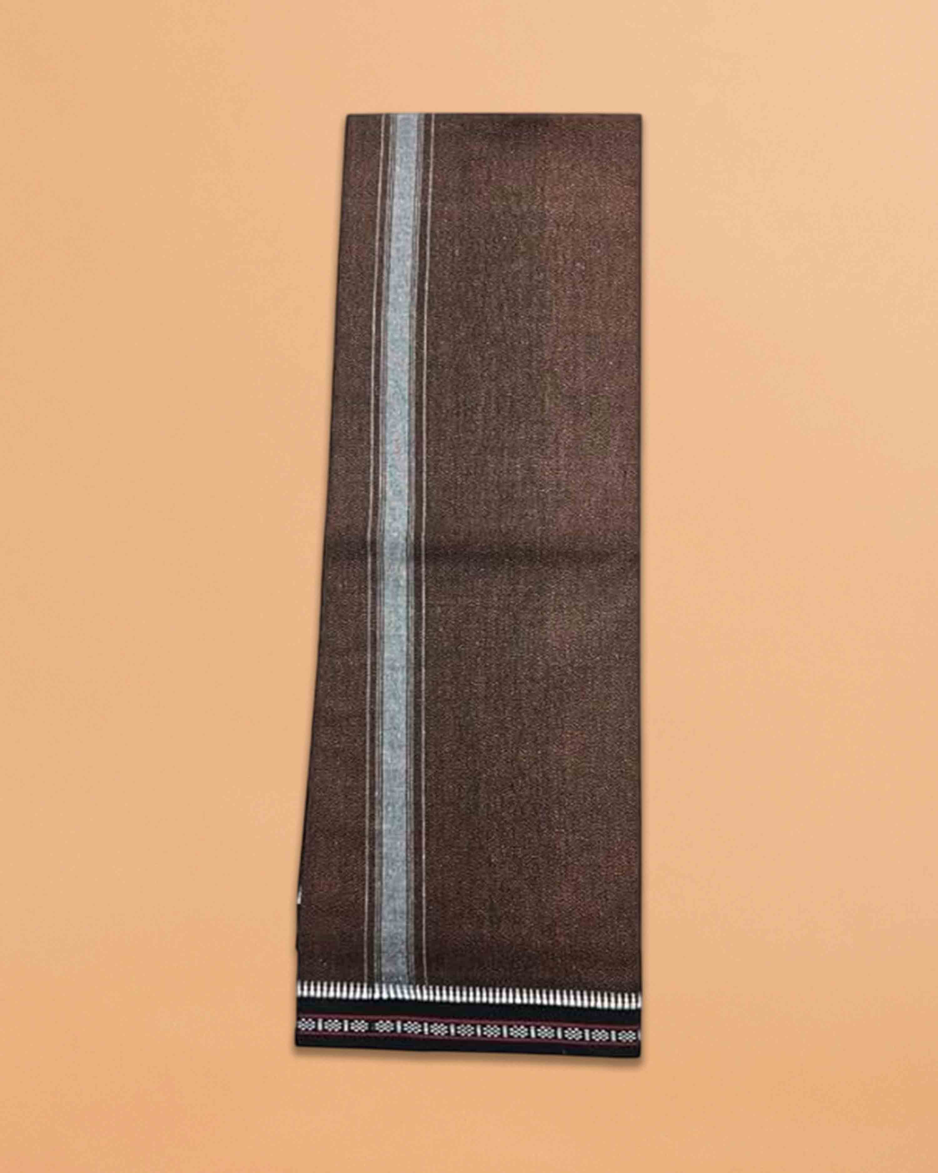 kerala Thalapathy Border Colour Dhoti-Rust Brown