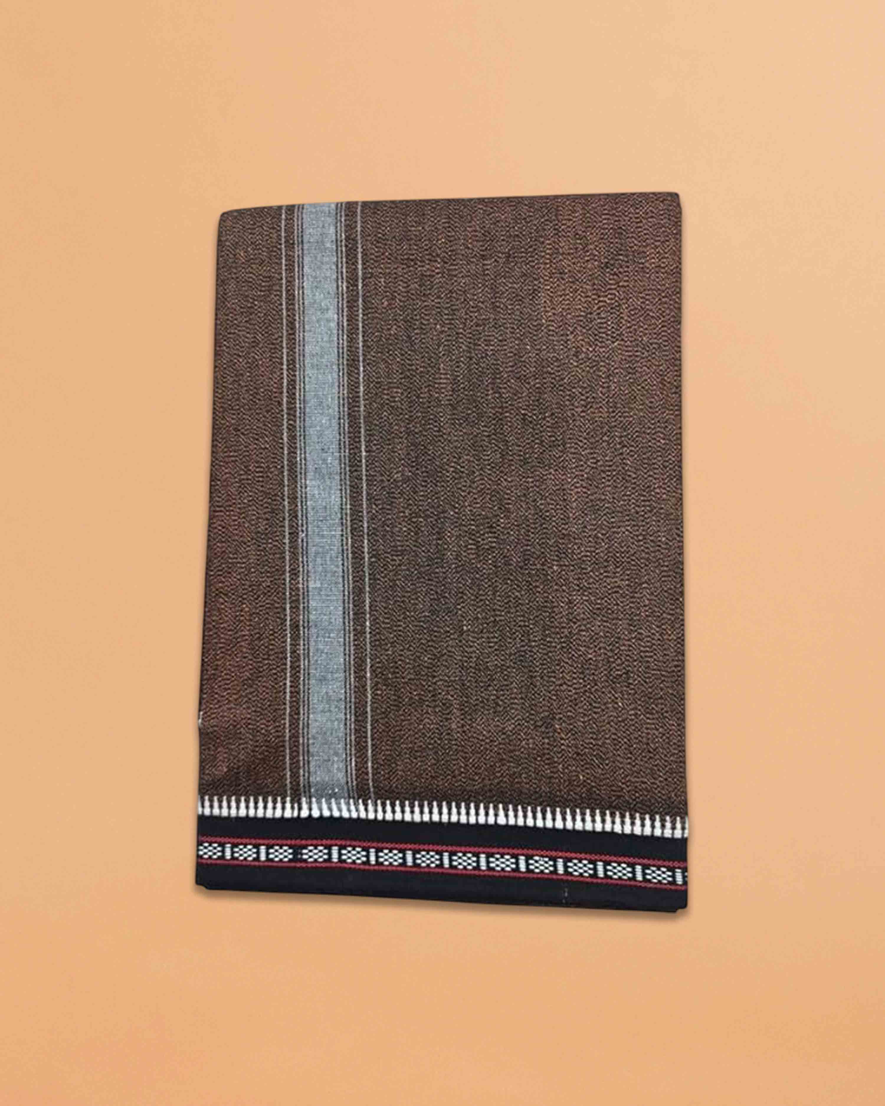 kerala Thalapathy Border Colour Dhoti-Rust Brown