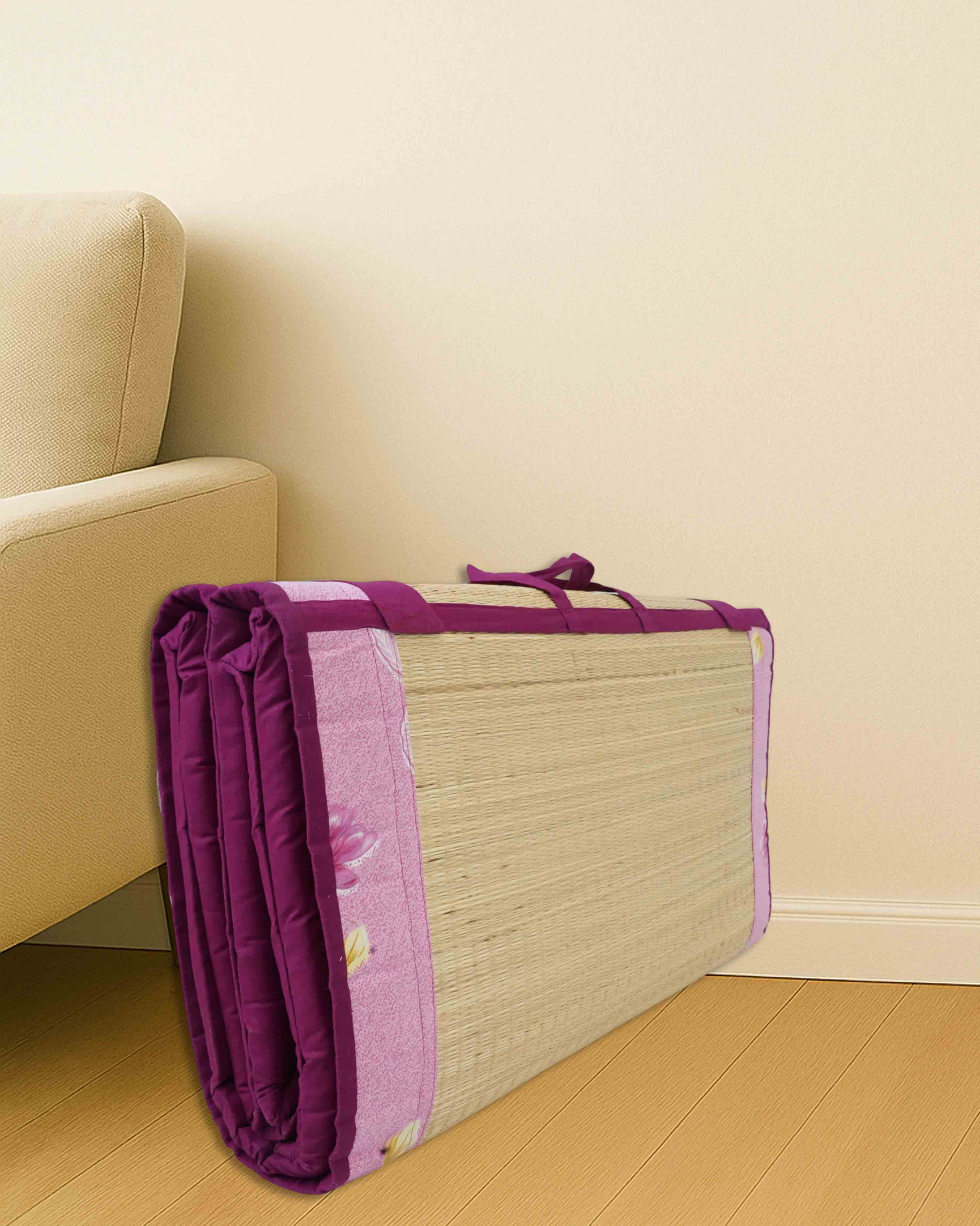 Kora Grass Cushion Sleep Healthy, Easy Portable and Folding Mat(20 Mm Thickness, Urban Tribe)