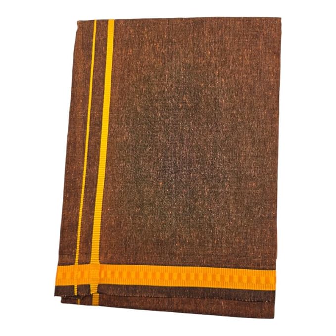 Men’s Poly Cotton Single Colour Casual Style Thalapathi Border Dhoti’s for Men’s/Fine Quality Single Dhoti’s for Men | Pooja Wear Dhoti