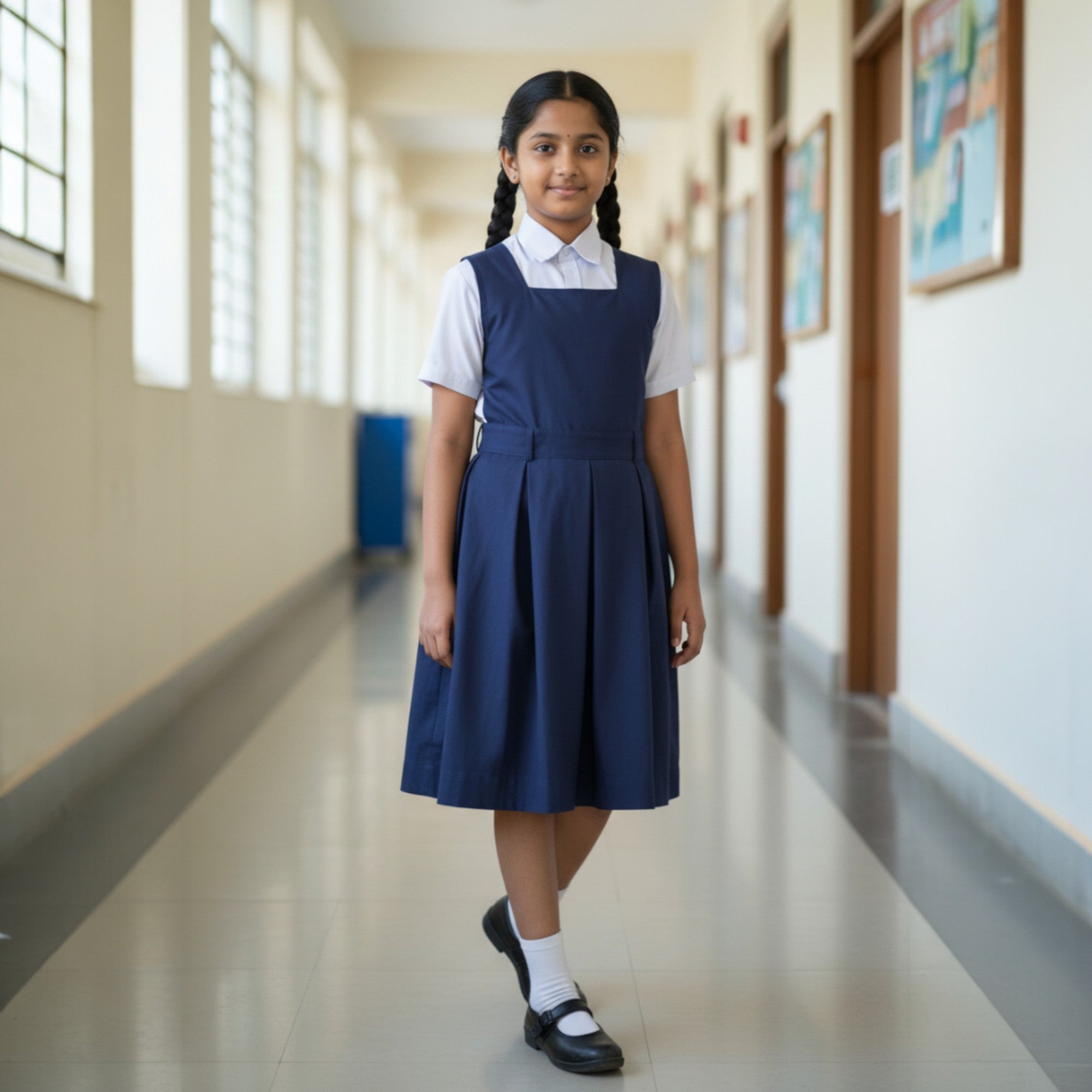 Girls School Uniform Penniform Dress, School Uniform, Readymade Stitched, Regular Fit for Girls