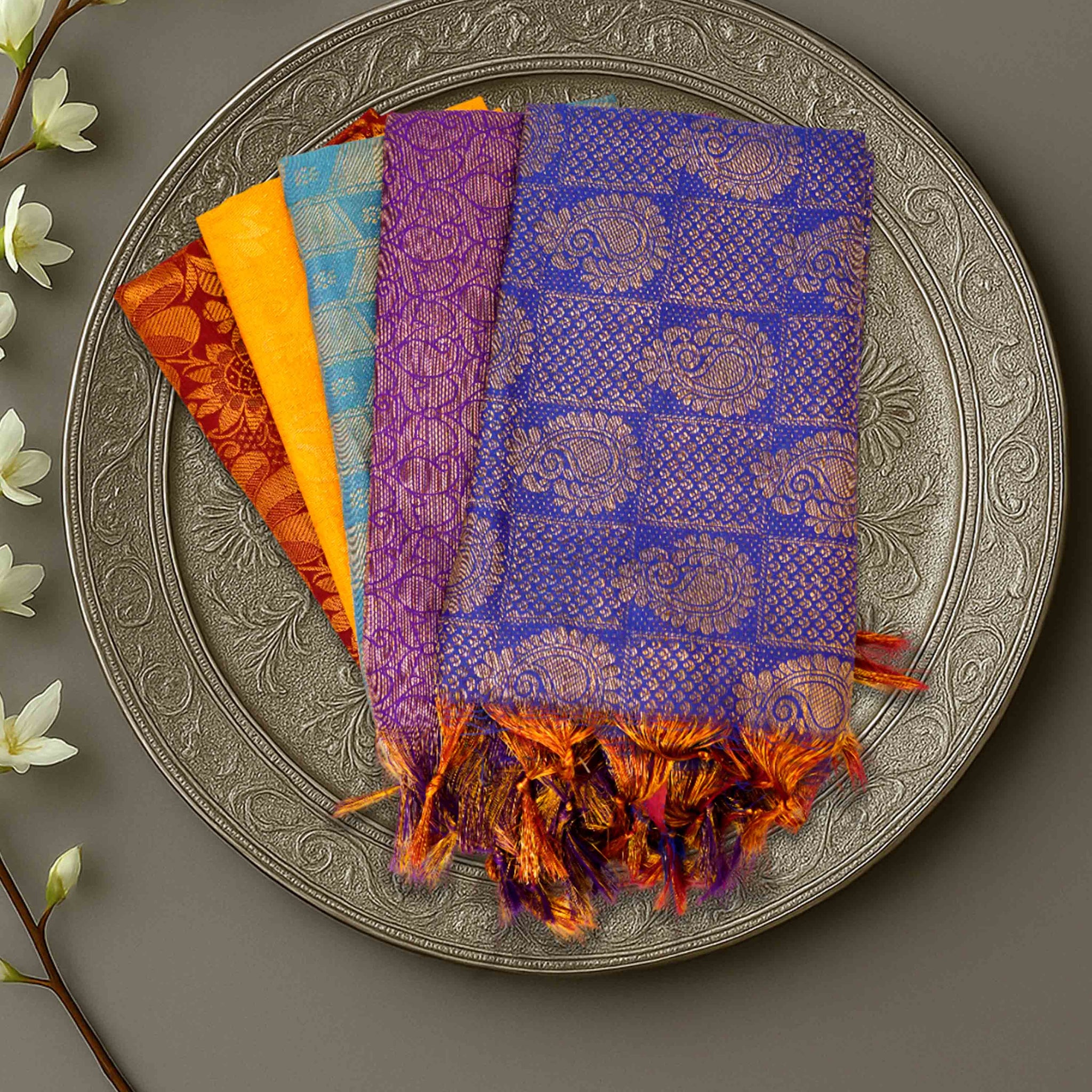 Ponnadai Jari Shawls for Men and Women | VIP Quality 1mtr