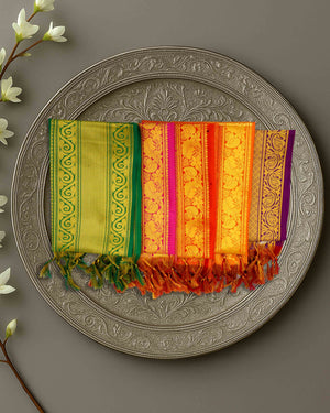 Assorted Colour Jari Shawl/Ponnadai