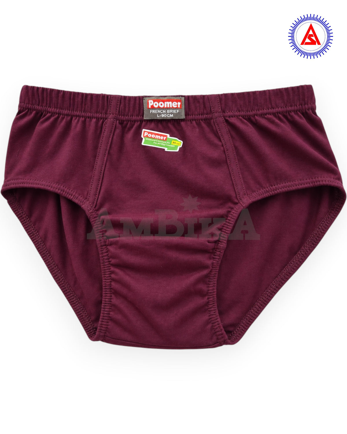 Poomer French Brief IE burgundy front view