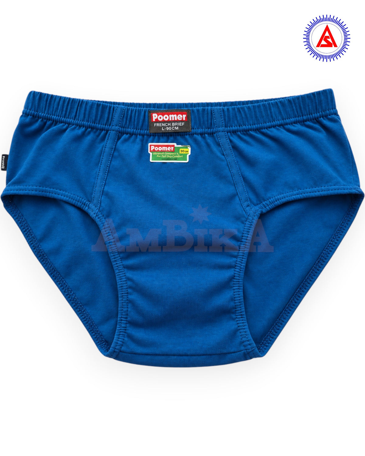 Poomer French Brief IE blue front view
