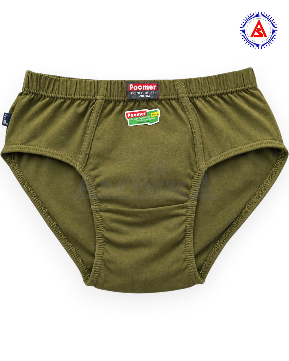 Poomer French Brief IE olive front view