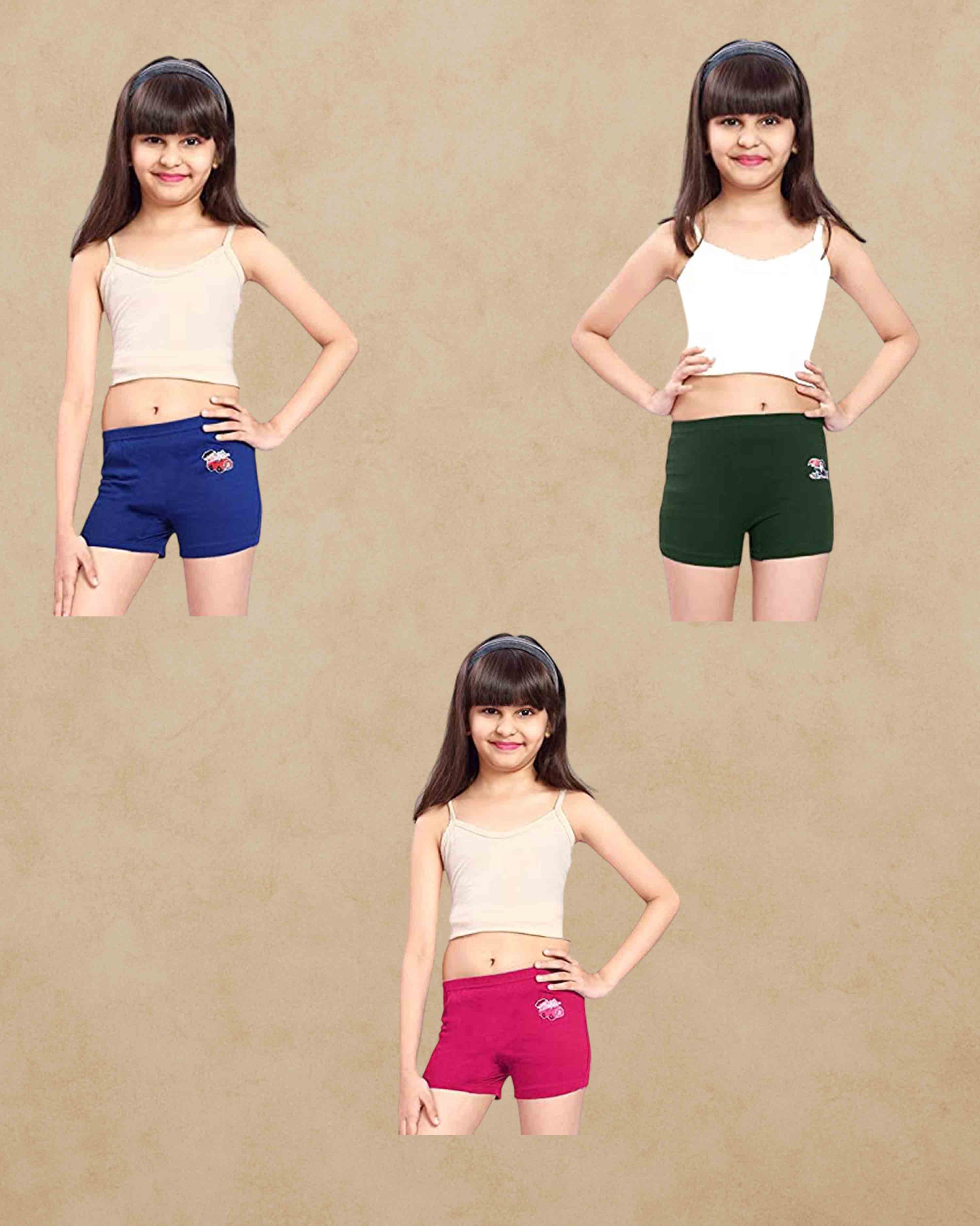 Girls Inner Elastic IE Drawer Trunk (Packs) Colour May Vary