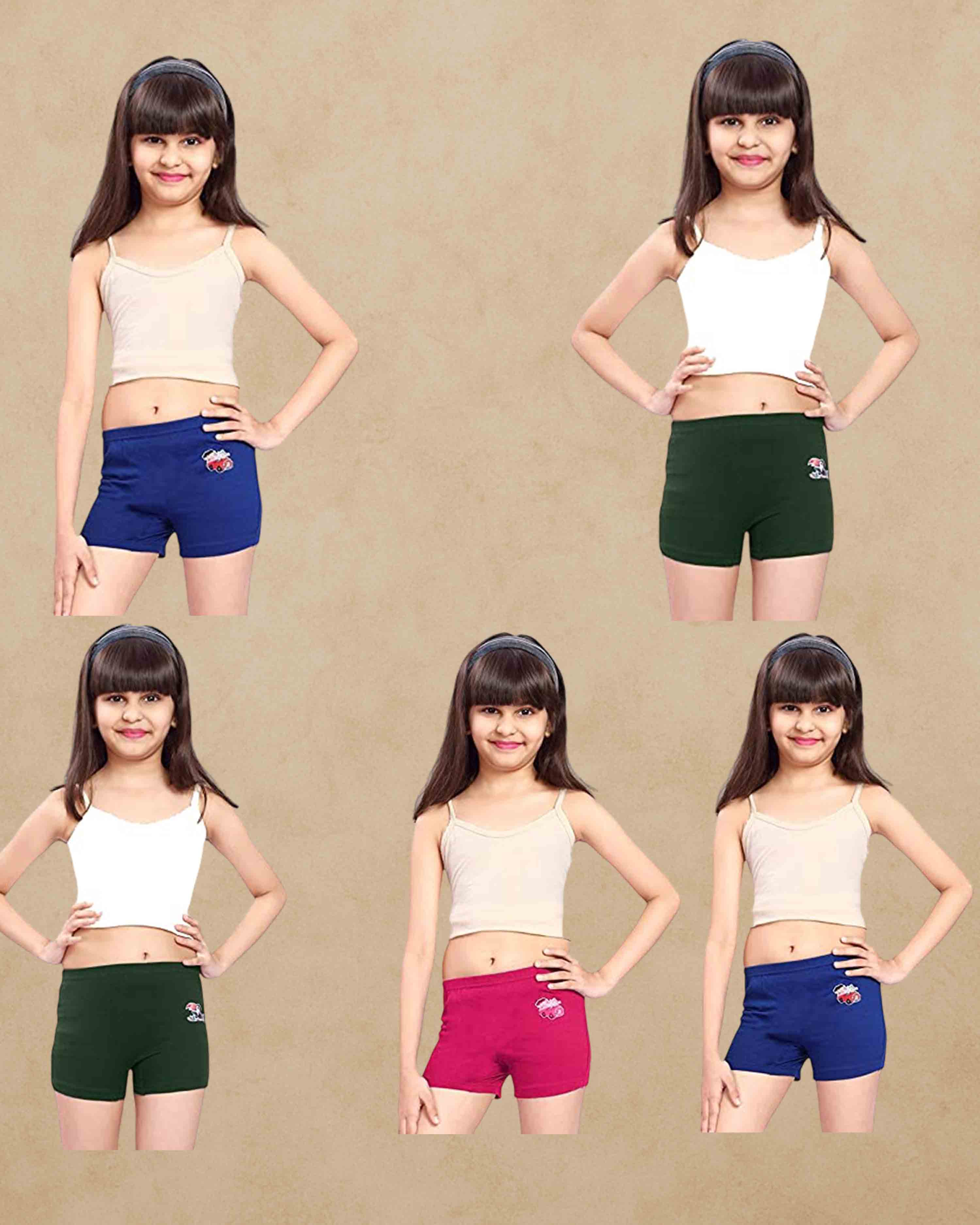 Girls Inner Elastic IE Drawer Trunk (Packs) Colour May Vary
