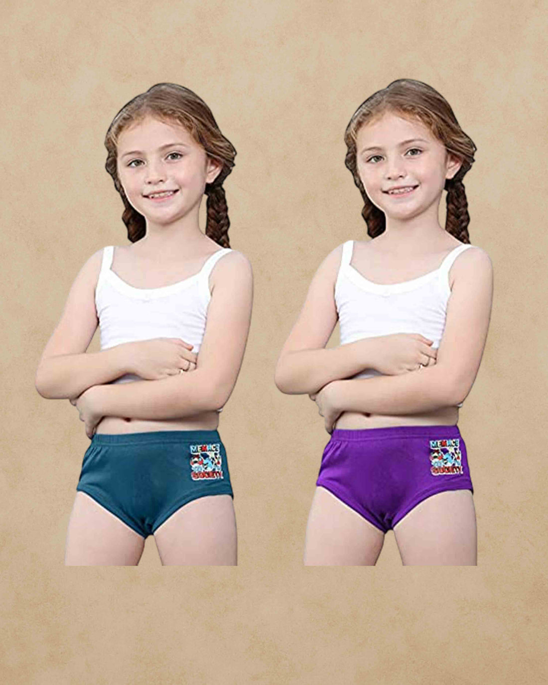 Girls Inner Elastic IE Brief Jetty  Colour May Vary - Pack