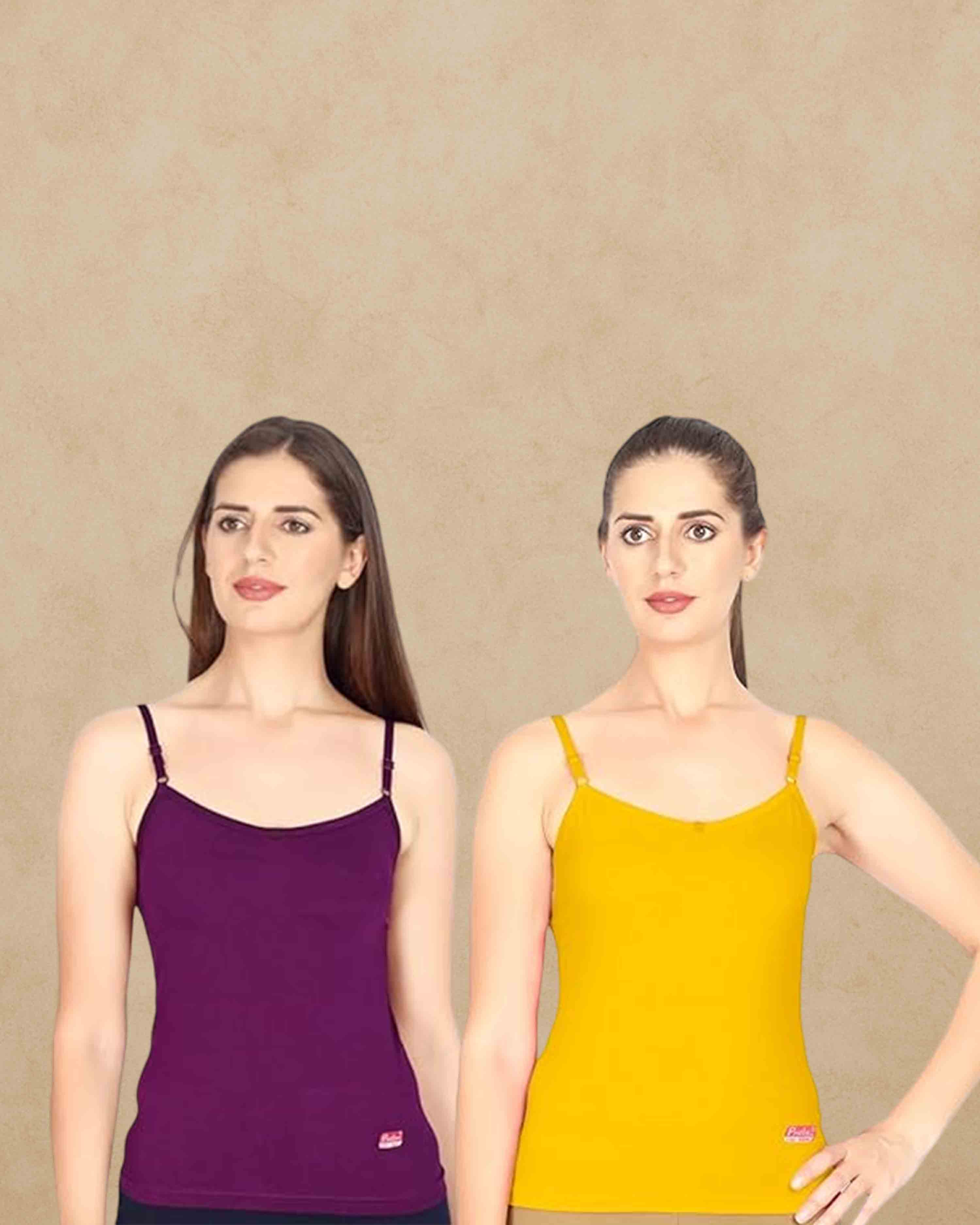 Prithvi® Joshi Slip (Adjustable Strap) for Girls & Women's/Camisole - Multicolour # Premium Wear # Colour May Vary #