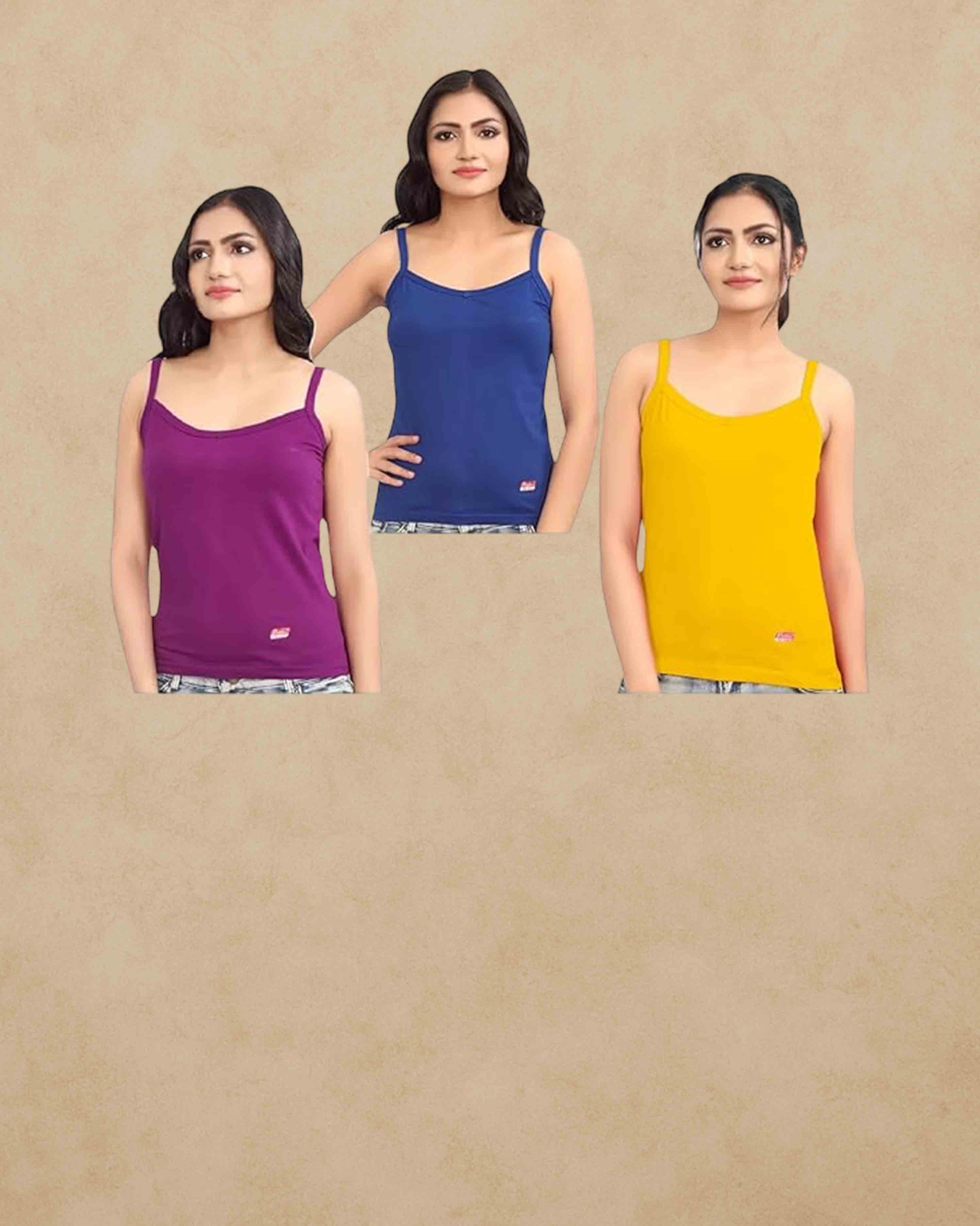 Prithvi® Rose Slip for Girls & Women's/Camisole - Pack of 5# Multicolour # Premium Wear # Colour May Vary #
