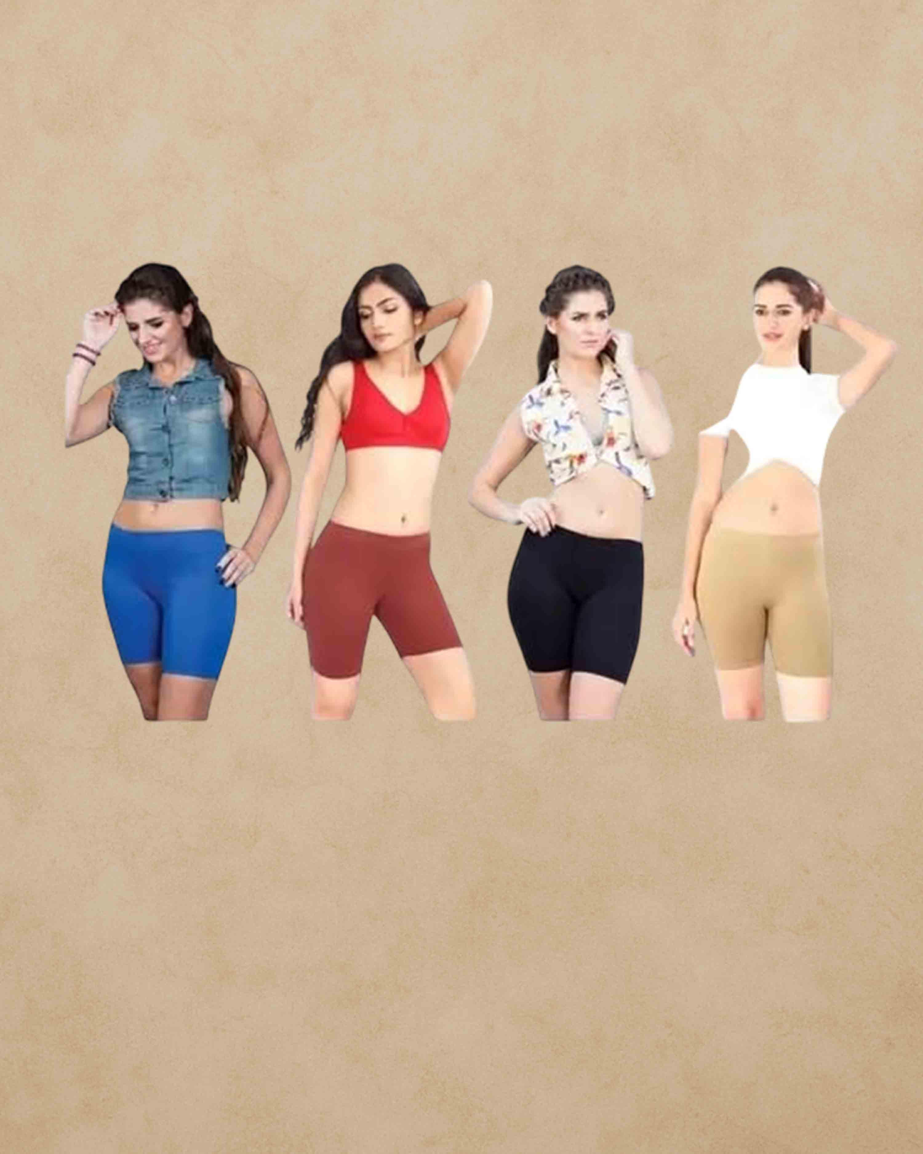 Prithvi  Yoga Shorts/Cycling Shorts for Girls & Women's IE (Inner Elastic) - Multicolour # Premium Wear # Colour May Vary #