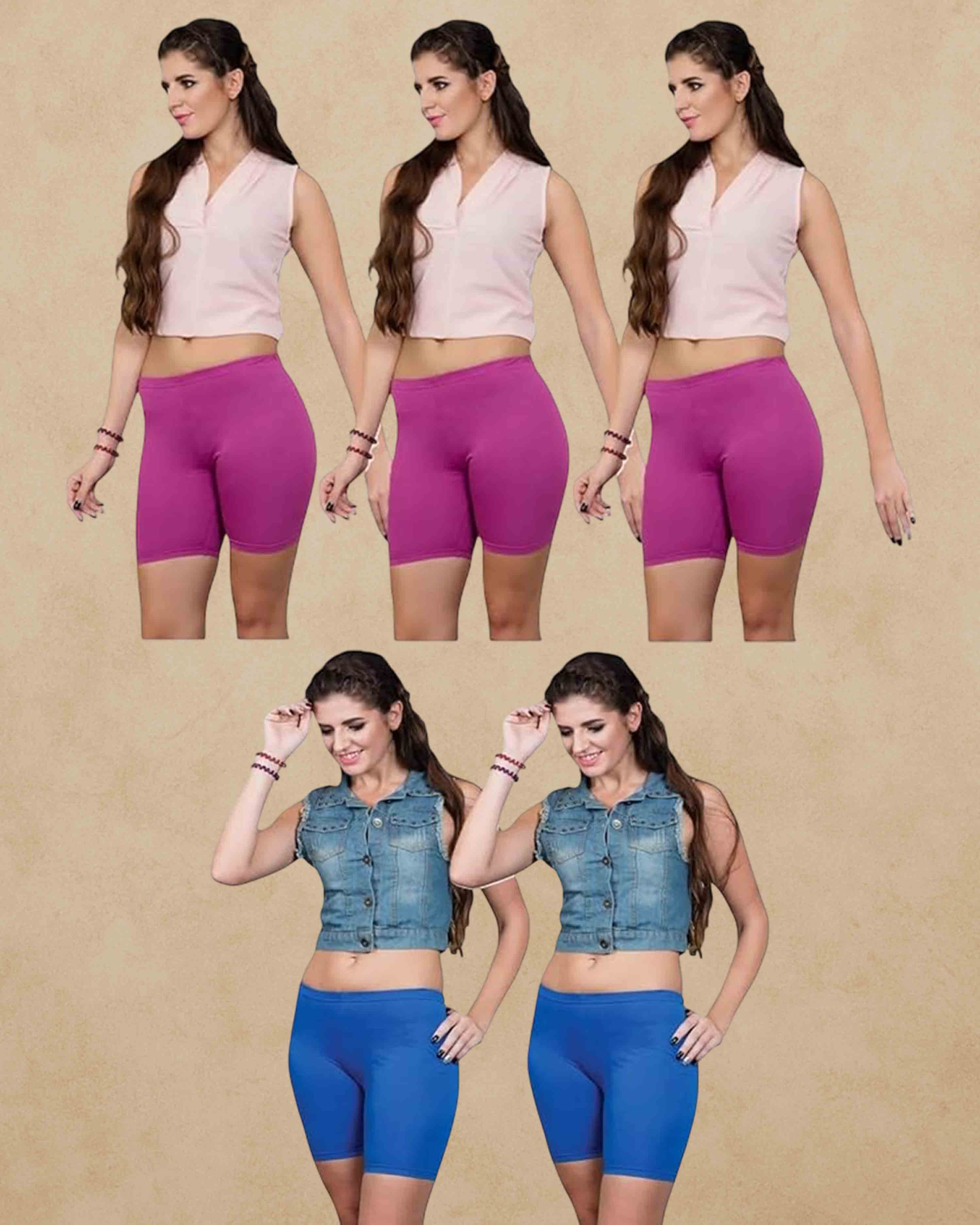 Prithvi  Yoga Shorts/Cycling Shorts for Girls & Women's IE (Inner Elastic) - Multicolour # Premium Wear # Colour May Vary #