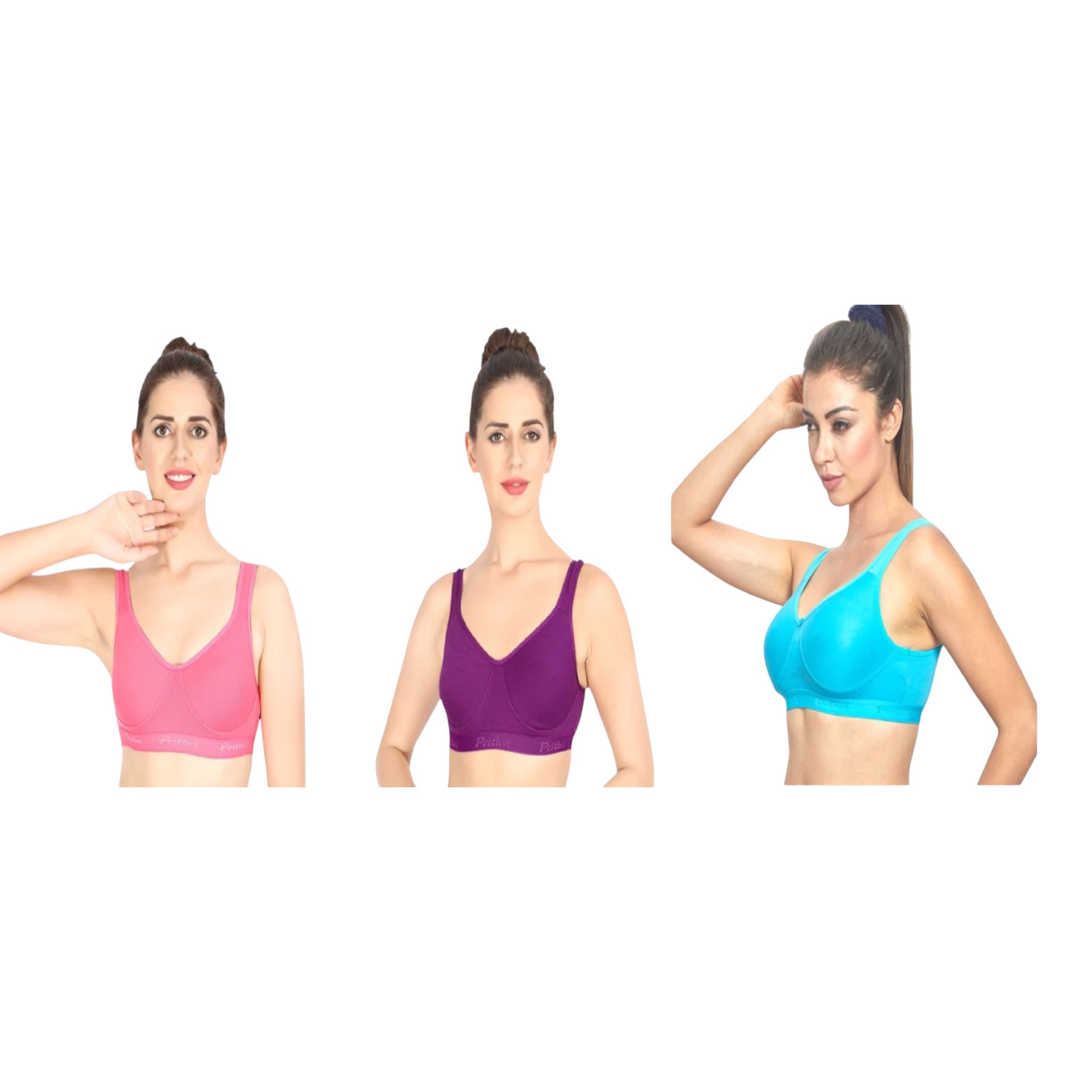 Prithvi Women T-Shirt Bra Non Wired Seamless Pushup - Seamless Cup, Full Coverage, Soft Cup for T-Shirt, Dress (Random Colours)