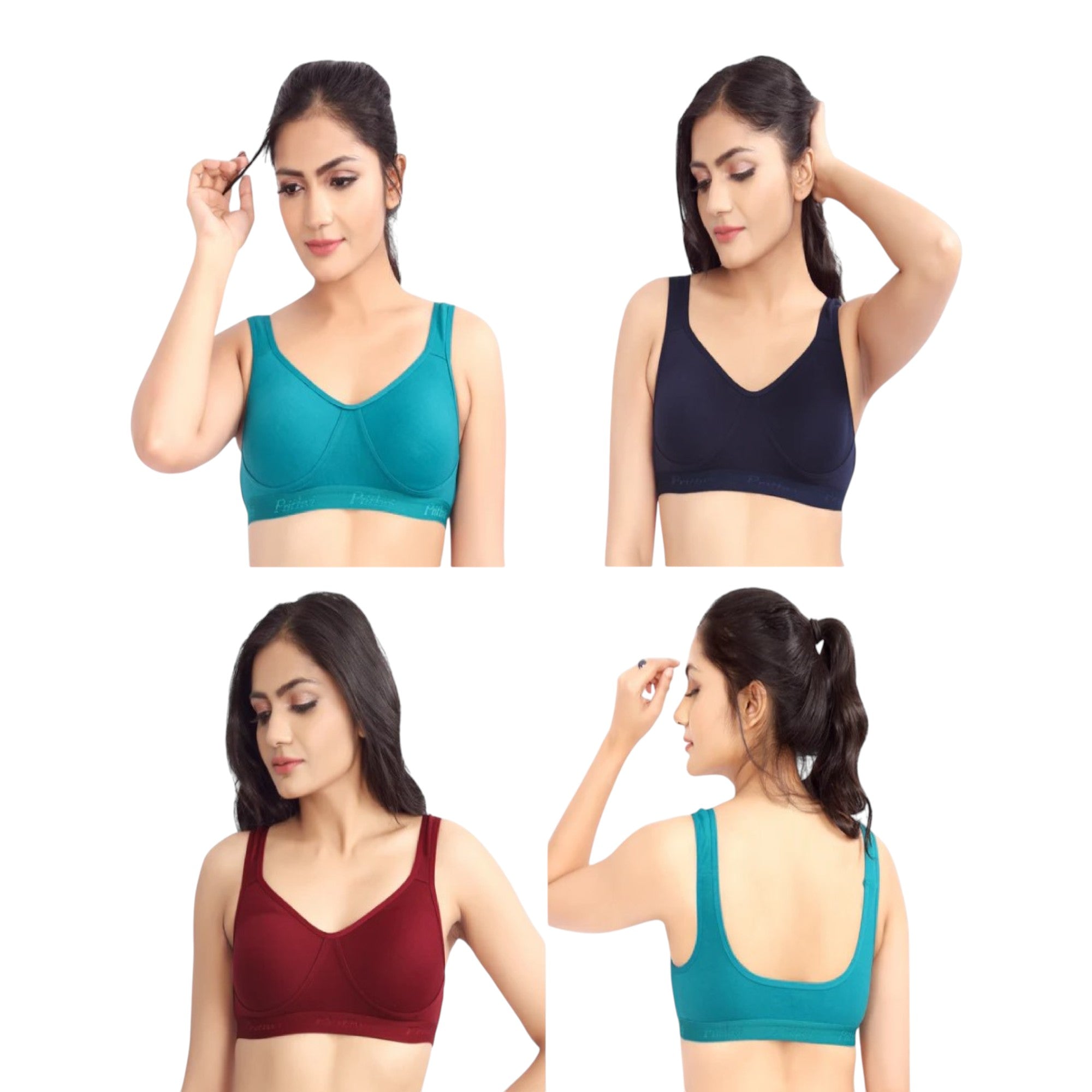 Prithvi Women T-Shirt Bra Non Wired Seamless Pushup - Seamless Cup, Full Coverage, Soft Cup for T-Shirt, Dress (Random Colours)