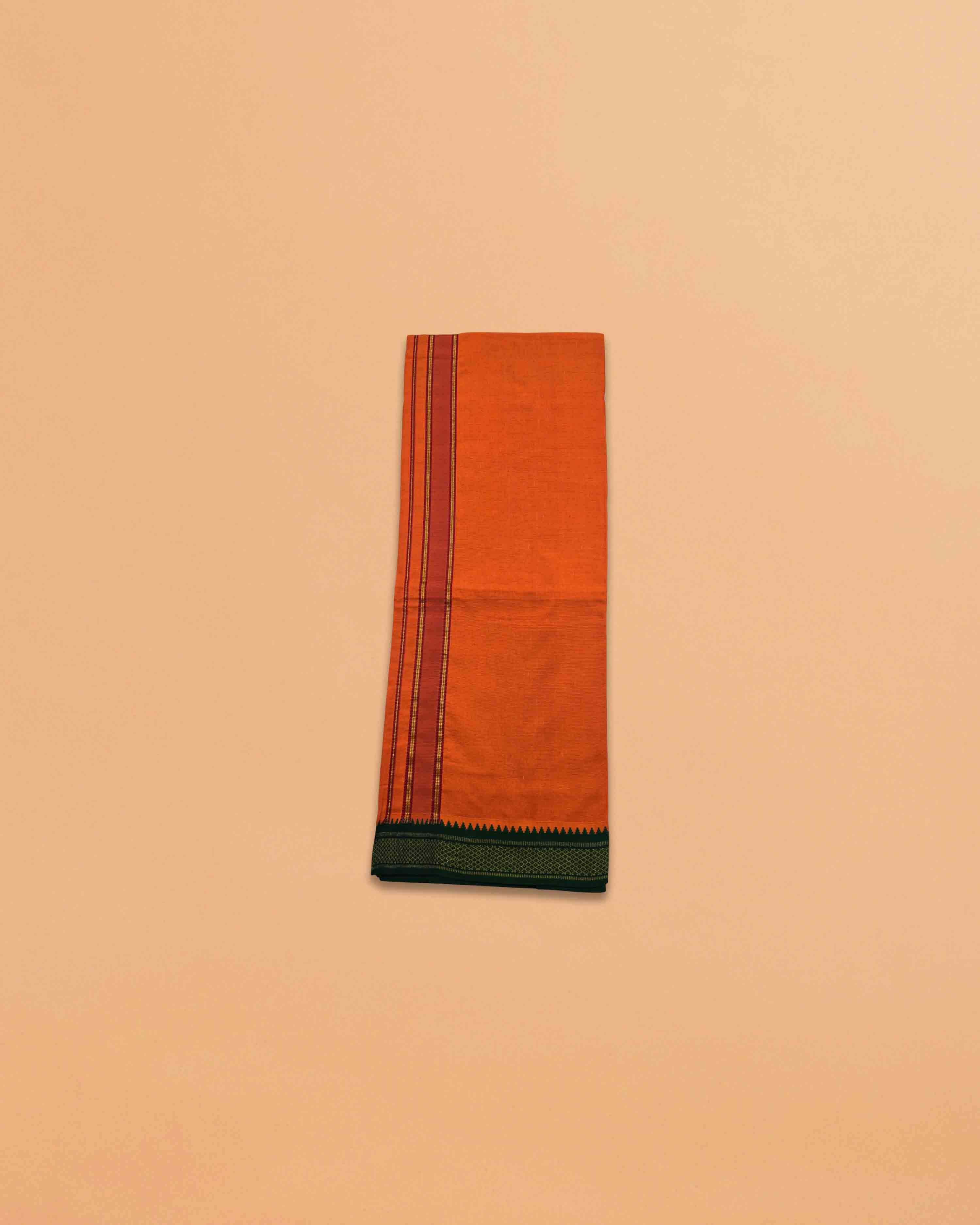 Men's Cotton Dhoti and Angavastram Set (COLOR, Size:Length:73 inch X 185 cm, Width:47inhc X 120 cm) (1 Dhoti + 1 Angavastram) Pack of 2 Piece
