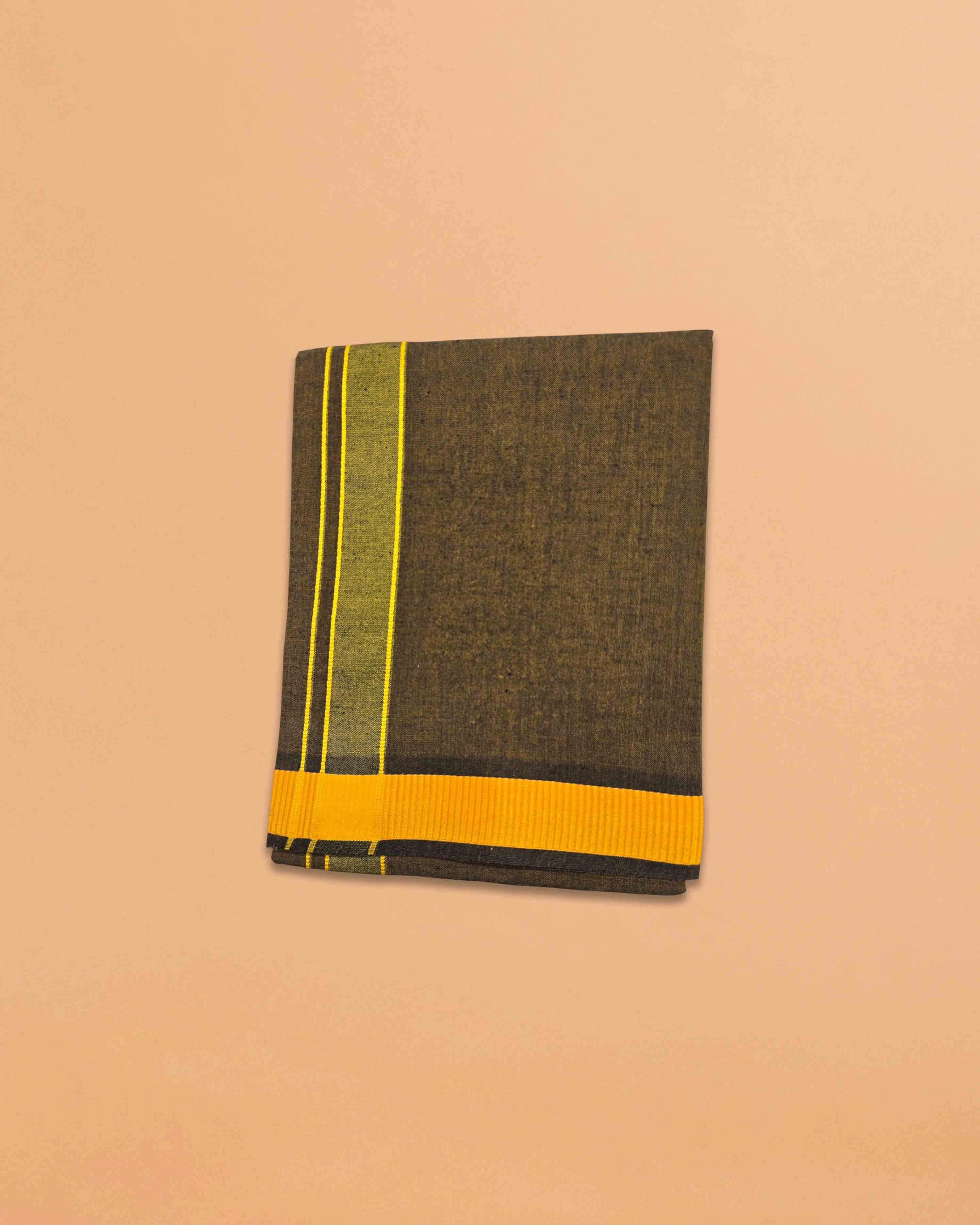 Men's Pure Cotton Colorful Dhotis with Gold Border - Size 2 MTR Single Dhoti- 4 Muzham | Dhoti for Puja, Festivals, Religious and Casual Home Wear - Pack 1 & 5