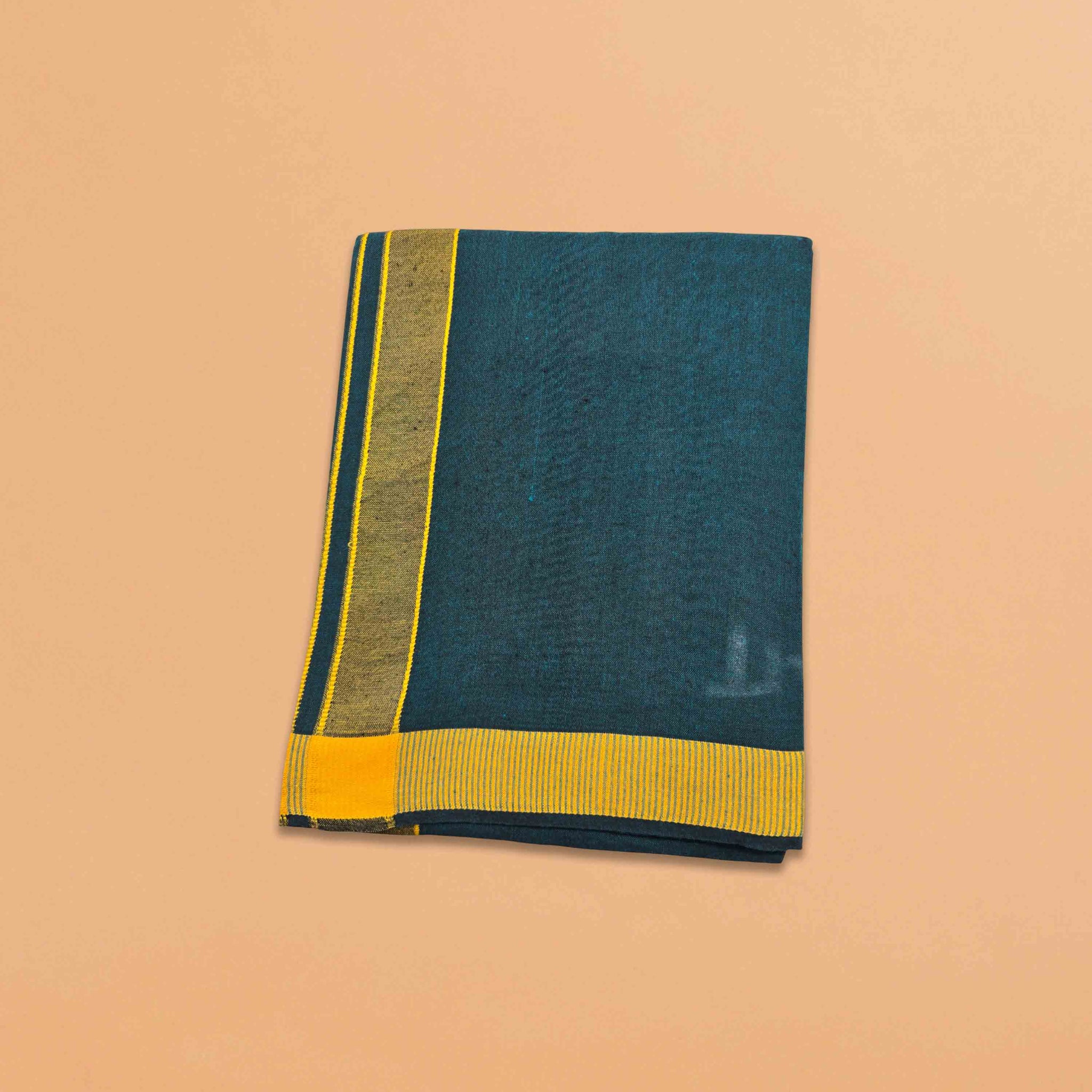 Men's Pure Cotton Colorful Dhotis with Gold Border - Size 2 MTR Single Dhoti- 4 Muzham | Dhoti for Puja, Festivals, Religious and Casual Home Wear - Pack 1 & 5