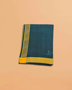 Men's Pure Cotton Colorful Dhotis with Gold Border - Size 2 MTR Single Dhoti- 4 Muzham | Dhoti for Puja, Festivals, Religious and Casual Home Wear - Pack 1 & 5
