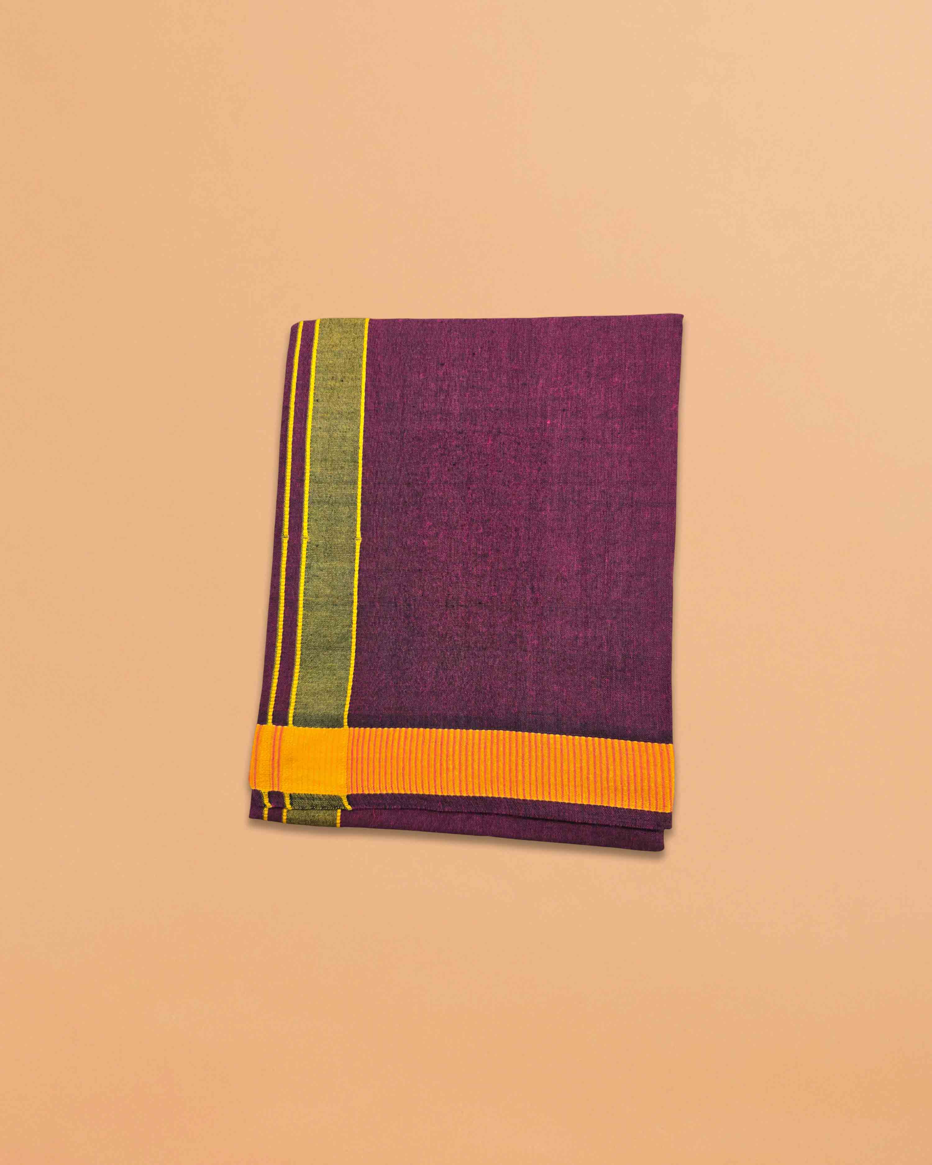 Men's Pure Cotton Colorful Dhotis with Gold Border - Size 2 MTR Single Dhoti- 4 Muzham | Dhoti for Puja, Festivals, Religious and Casual Home Wear - Pack 1 & 5