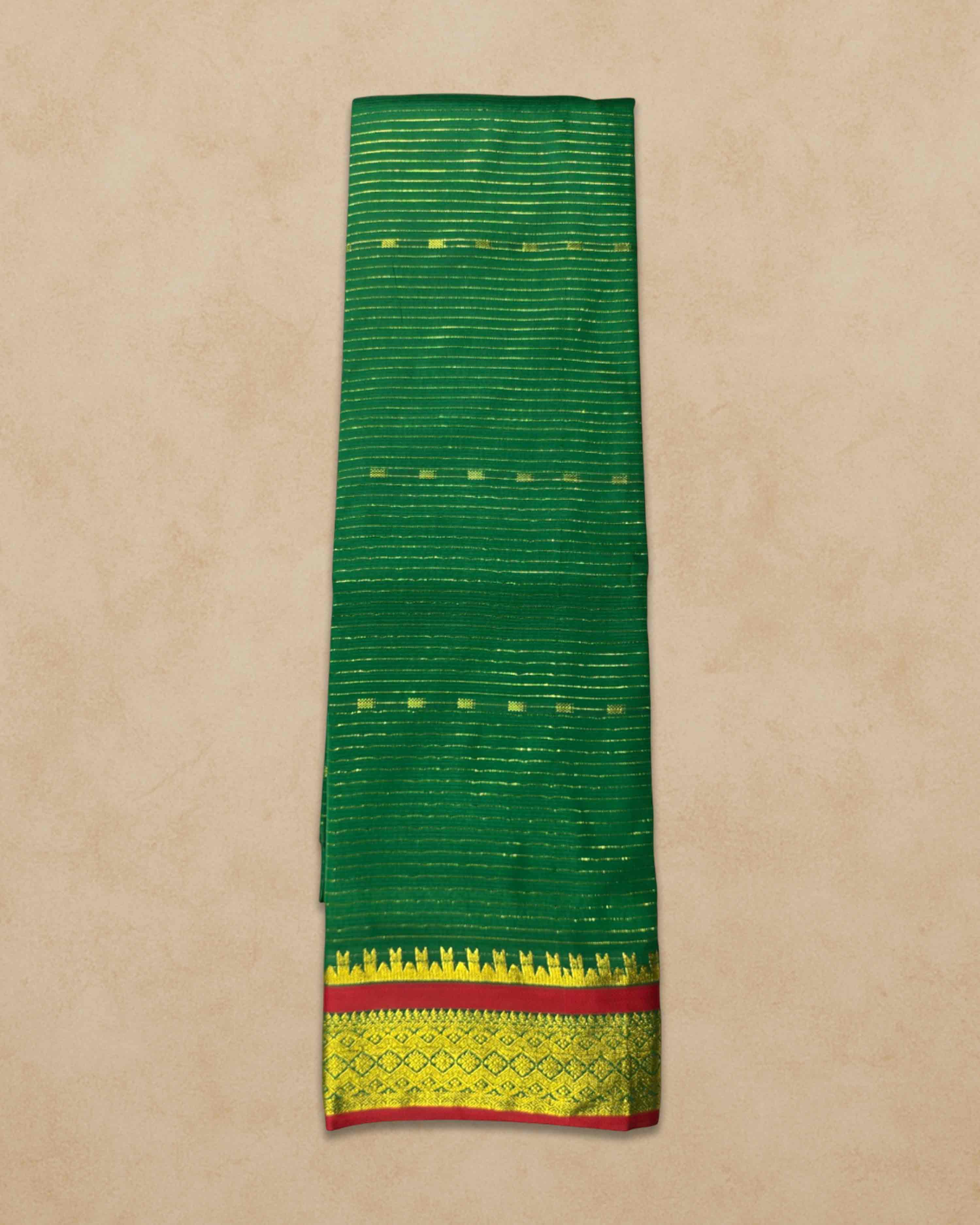 Amman Saree 6 Yards Cut Butta Pattu Devi Dress/Deity Dress Saree Contrast Border, Women Swamy Saree