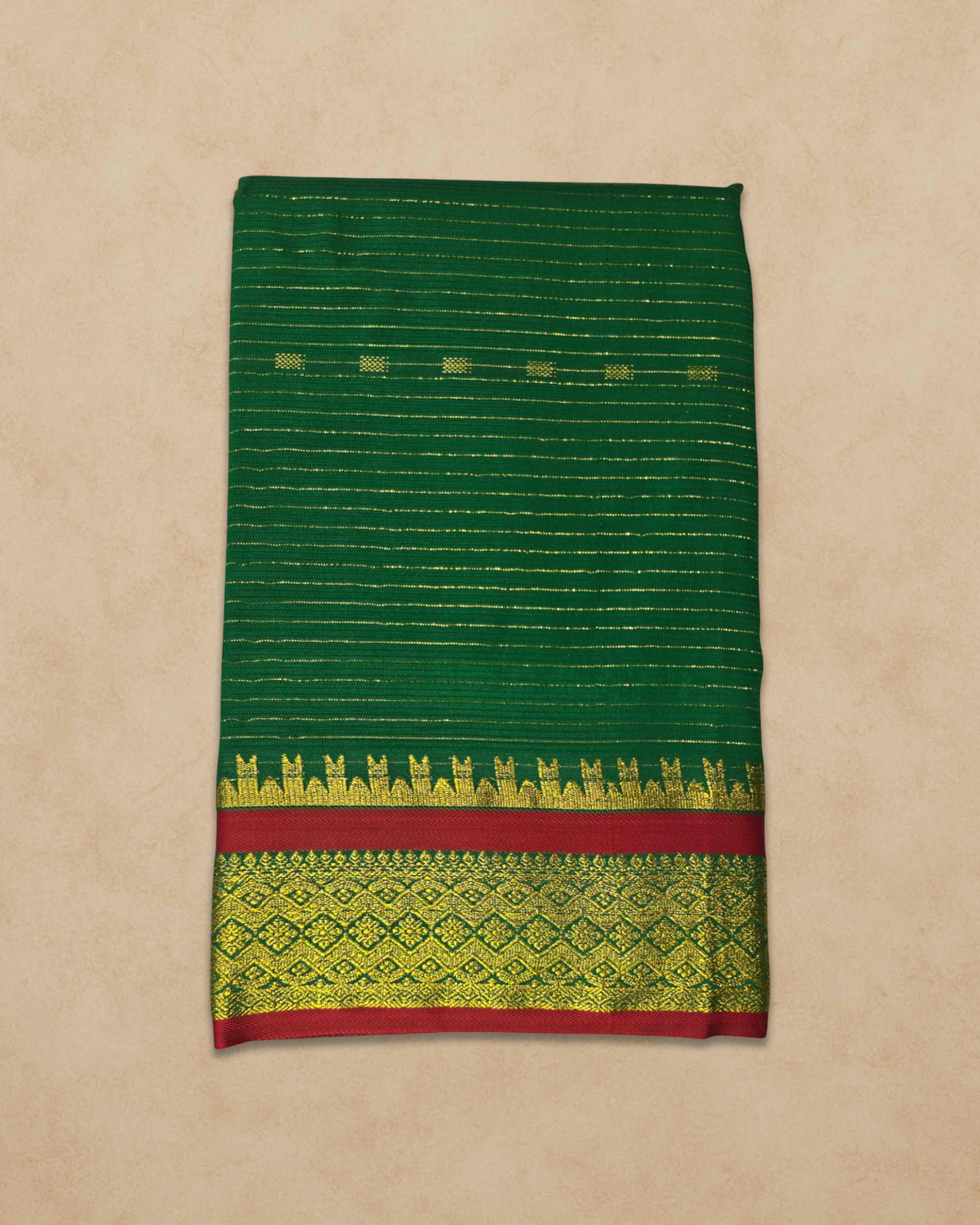 Amman Saree 6 Yards Cut Butta Pattu Devi Dress/Deity Dress Saree Contrast Border, Women Swamy Saree