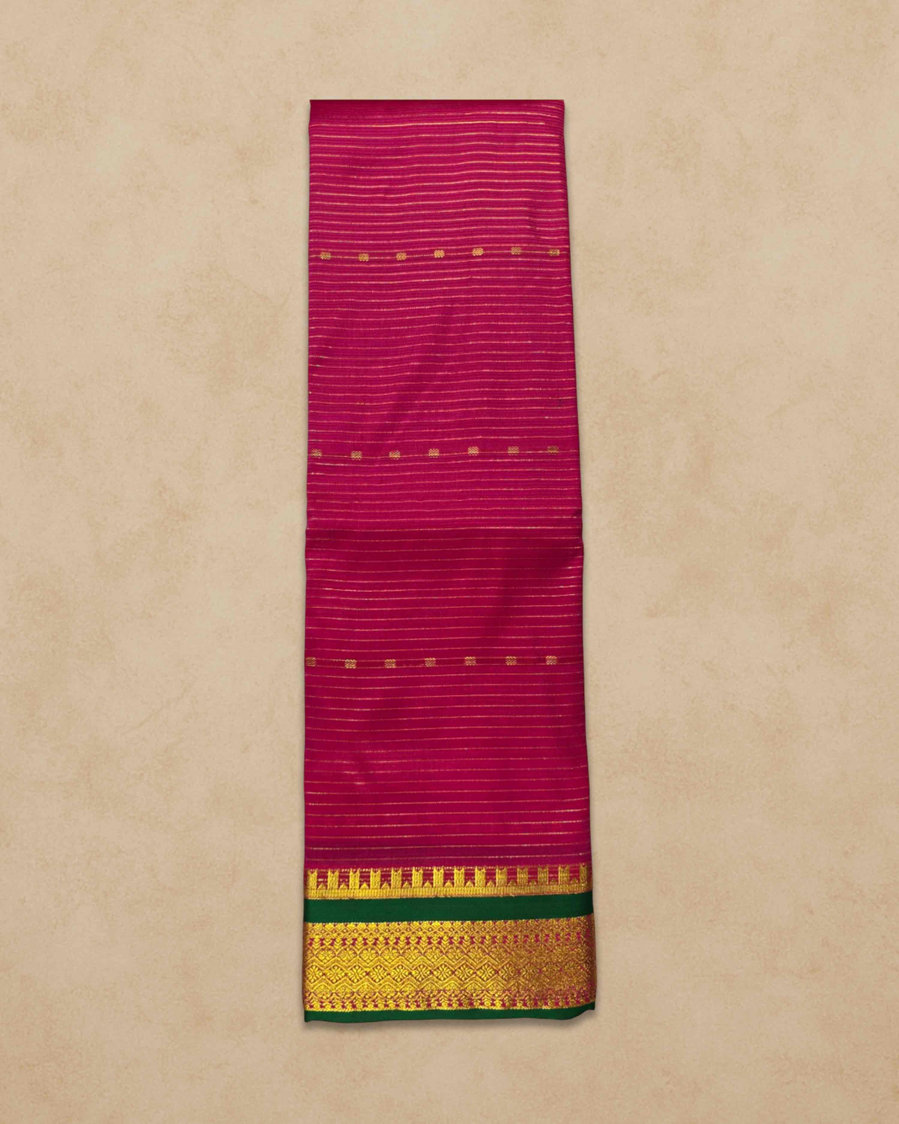 Amman Saree 6 Yards Cut Butta Pattu Devi Dress/Deity Dress Saree Contrast Border, Women Swamy Saree