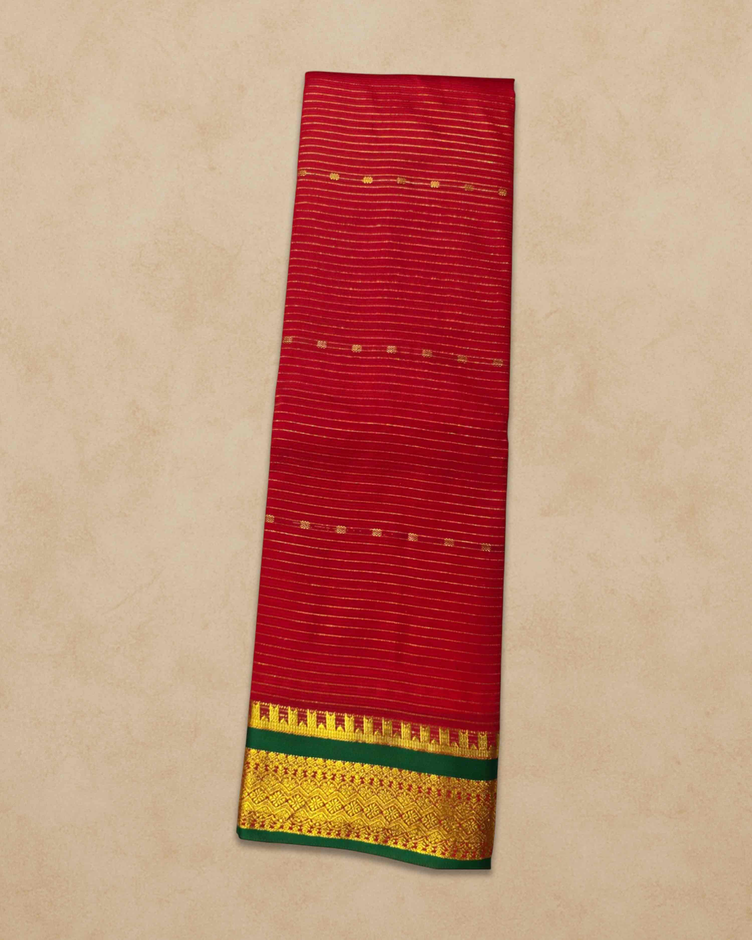 Amman Saree 6 Yards Cut Butta Pattu Devi Dress/Deity Dress Saree Contrast Border, Women Swamy Saree