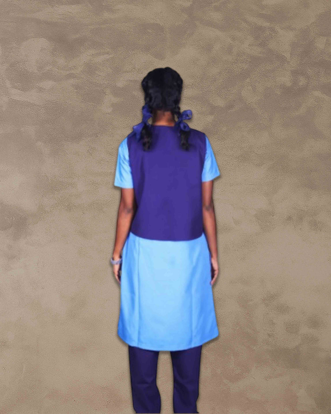Girls School Uniform Kamiz, Jacket With Chudidhar | Readymade Stitched, Regular Fit for Girls - Navy blue