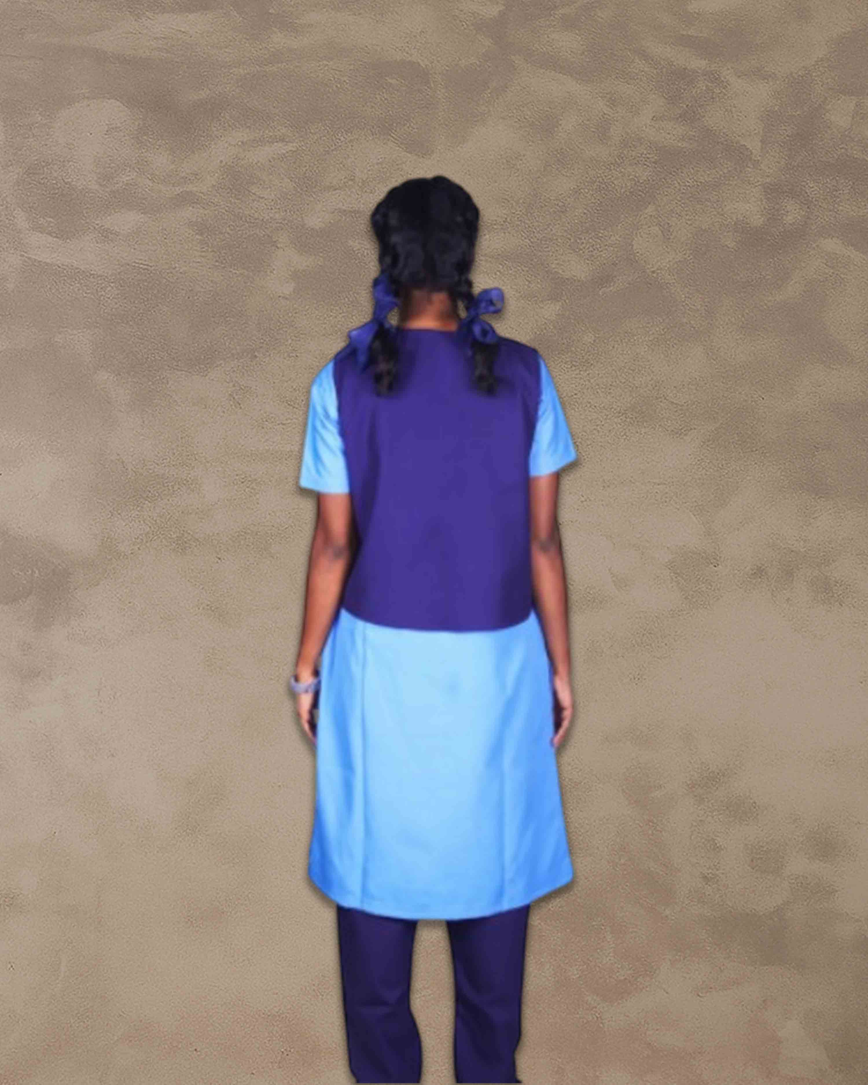 Girls School Uniform Kamiz, Jacket With Chudidhar | Readymade Stitched, Regular Fit for Girls - Navy blue