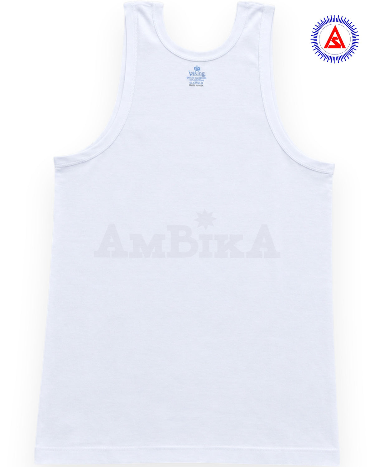 Viking white sleeveless cotton vest back view