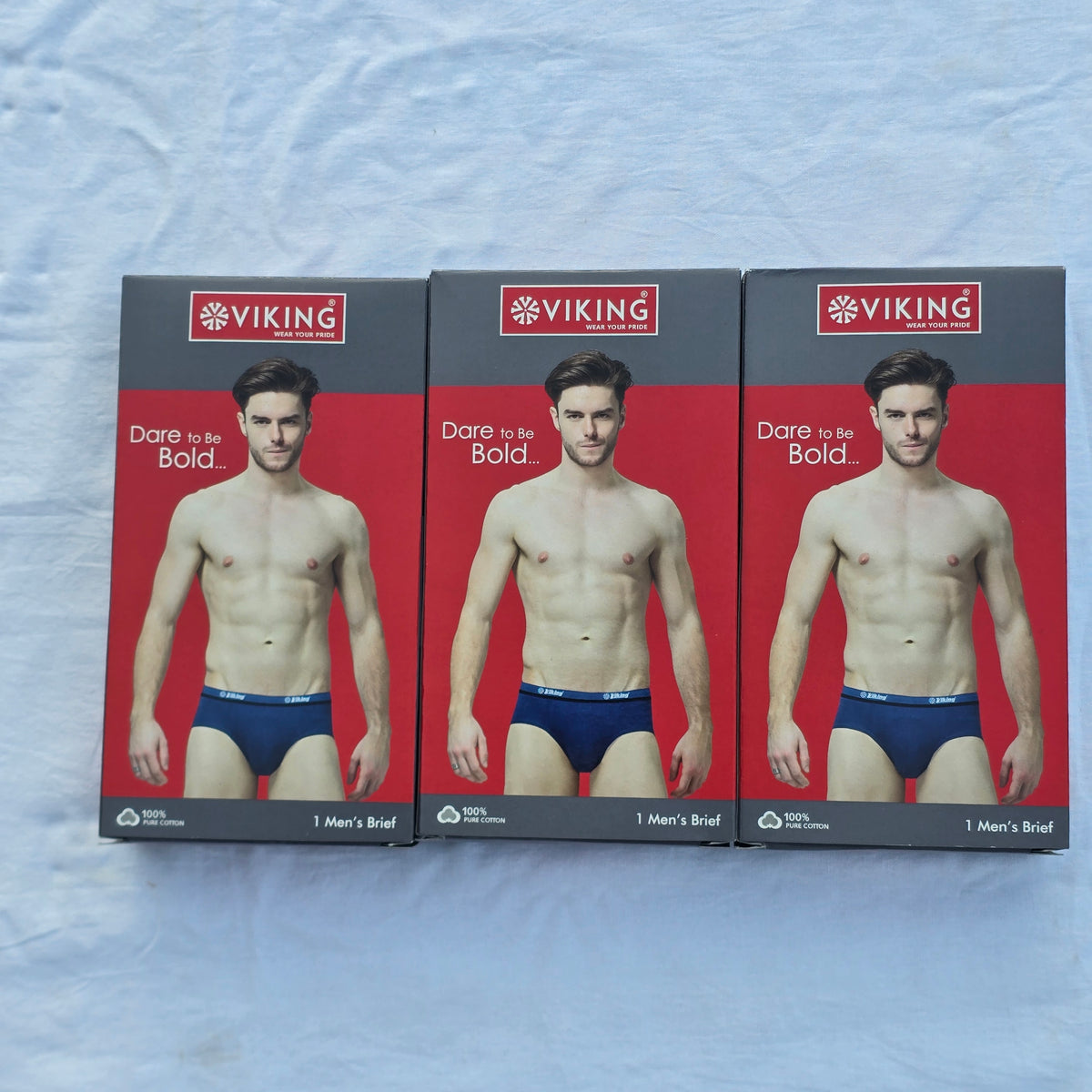 Three Viking men's brief packages