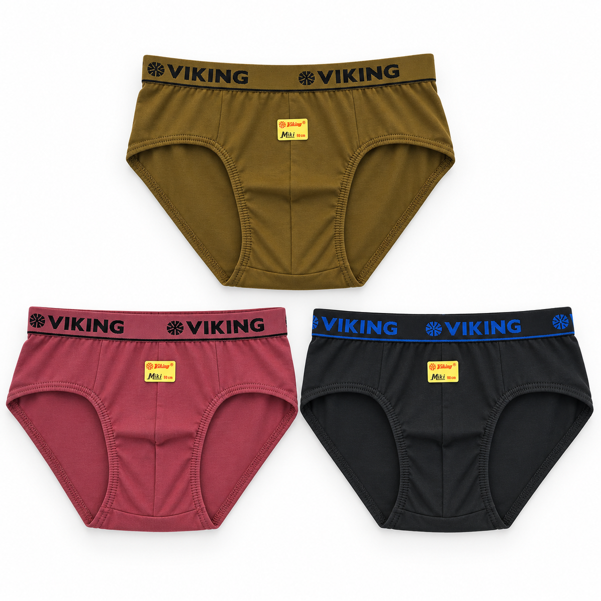 Viking Miki outer elastic men's briefs pack of 3 assorted colours