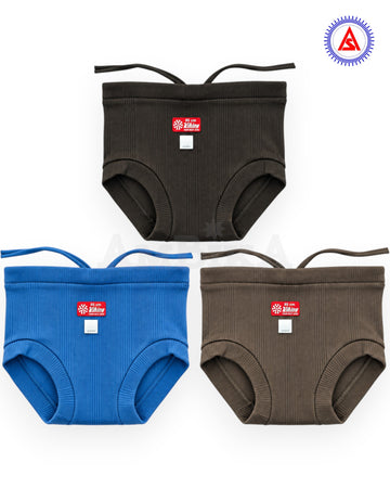 Viking ribbed nada briefs pack of 3 assorted colours front view