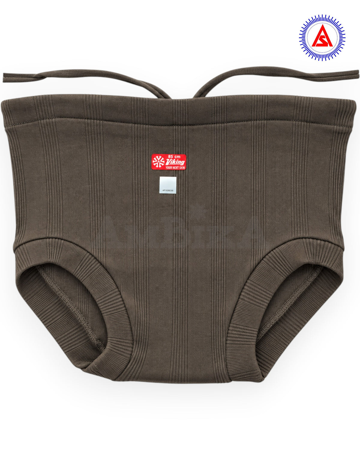 Viking ribbed nada brief in brown with adjustable drawstring