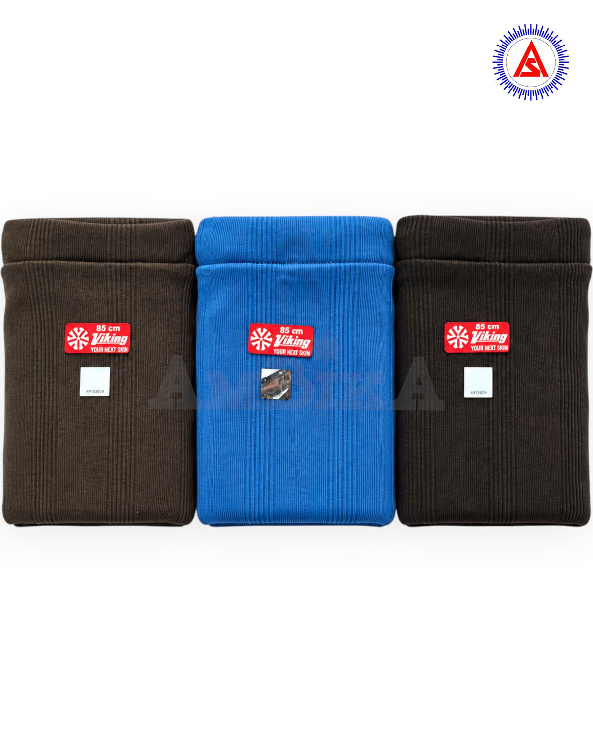 Three folded Viking ribbed nada briefs in assorted dark and blue colours