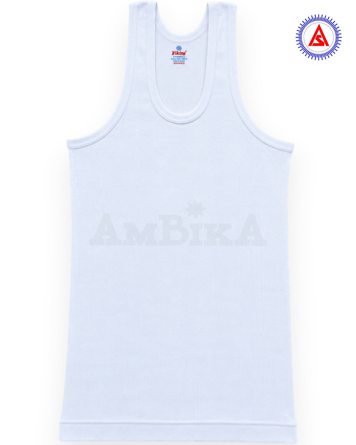 Viking Spring Roll white cotton rib vest front view