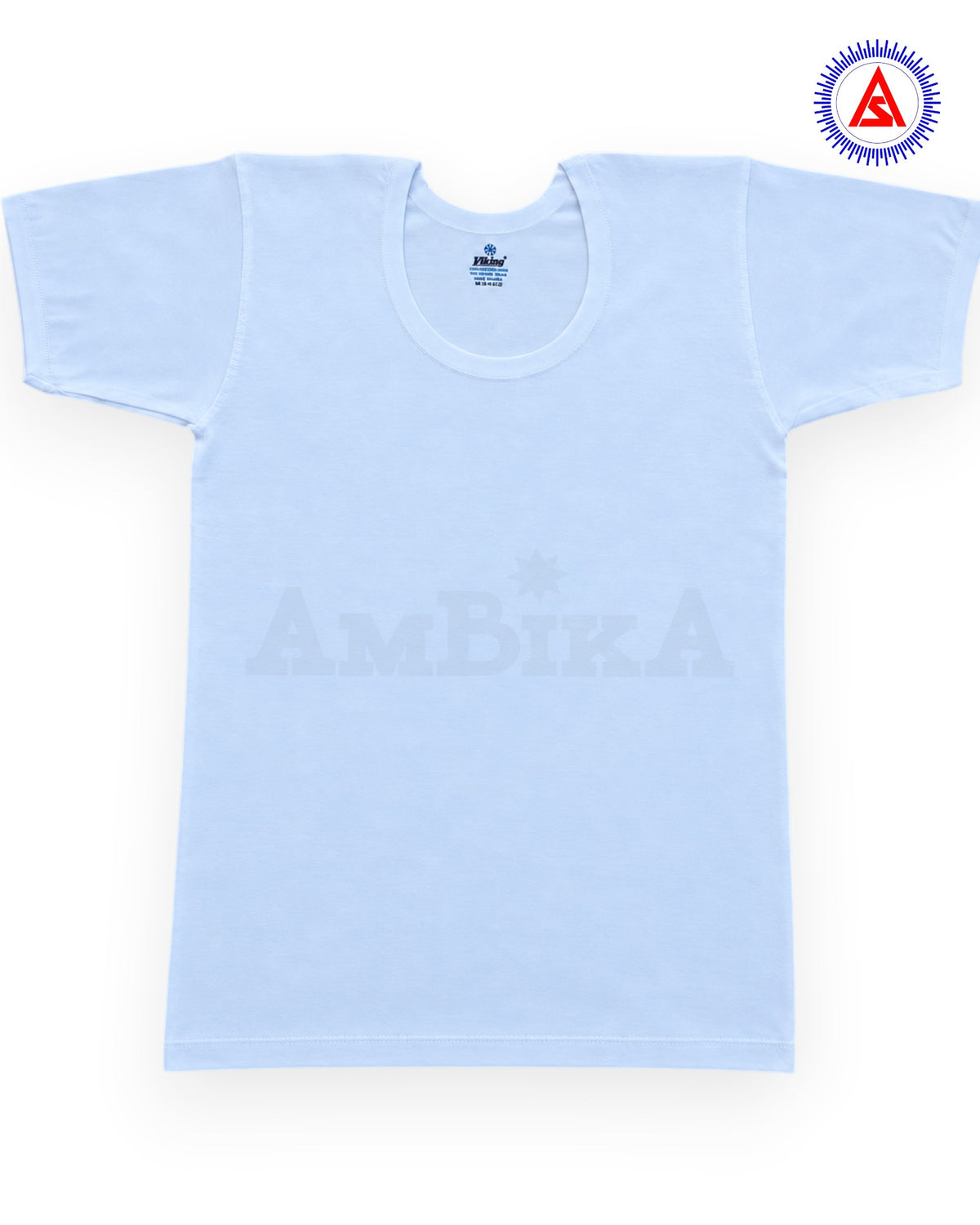 Viking cotton white half sleeve banian detailed front