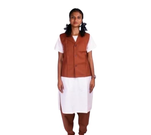 Vivekananda School Uniform - OverCoat For Girls | Solid Uniform Waistcoat for Girls | Coat for Students | Refer to The Size Chart in The Product Image Before Ordering