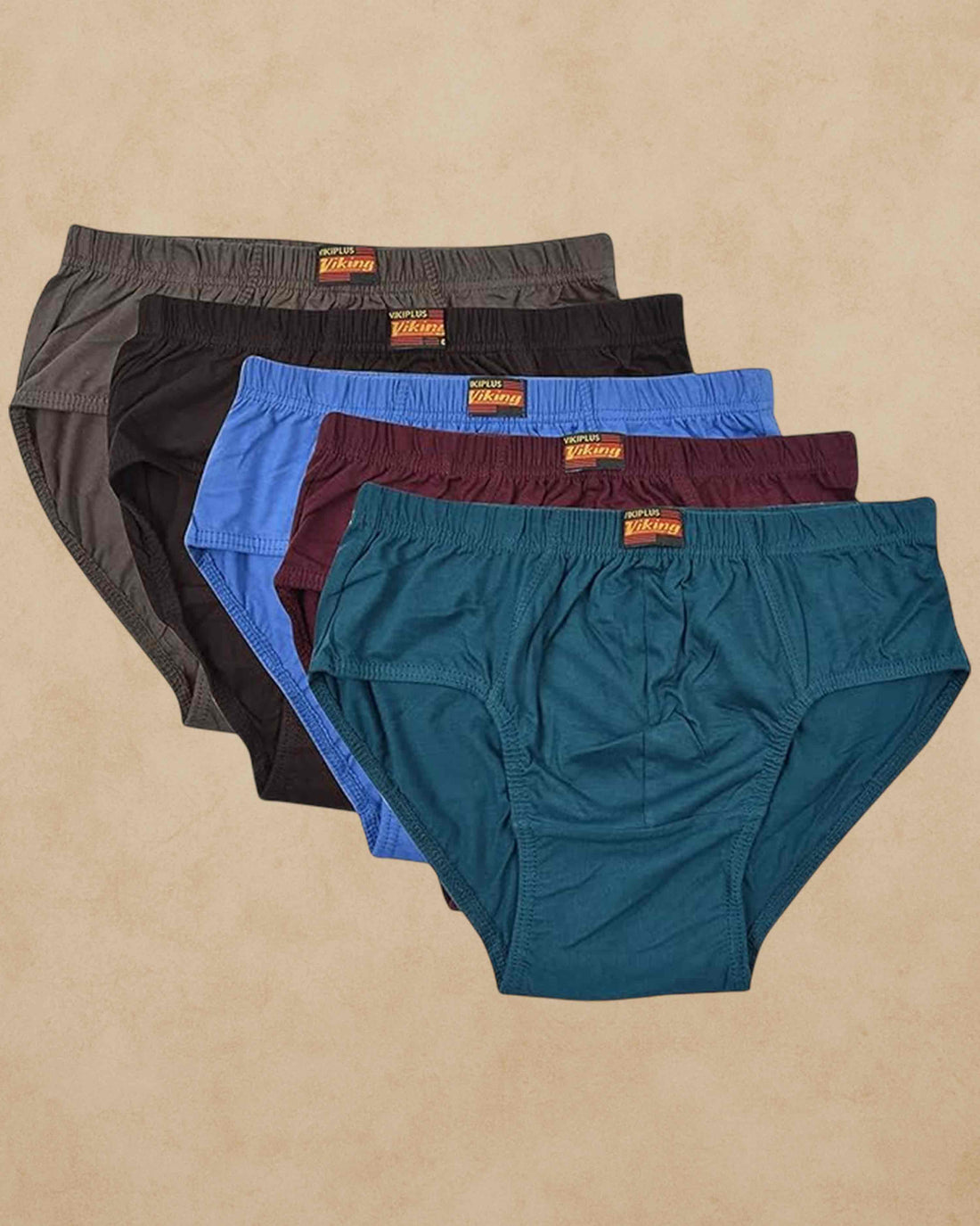 VIKING® Men's Cotton Brief (Inner Elastic Viki) (Pack of 5) Assorted Colour